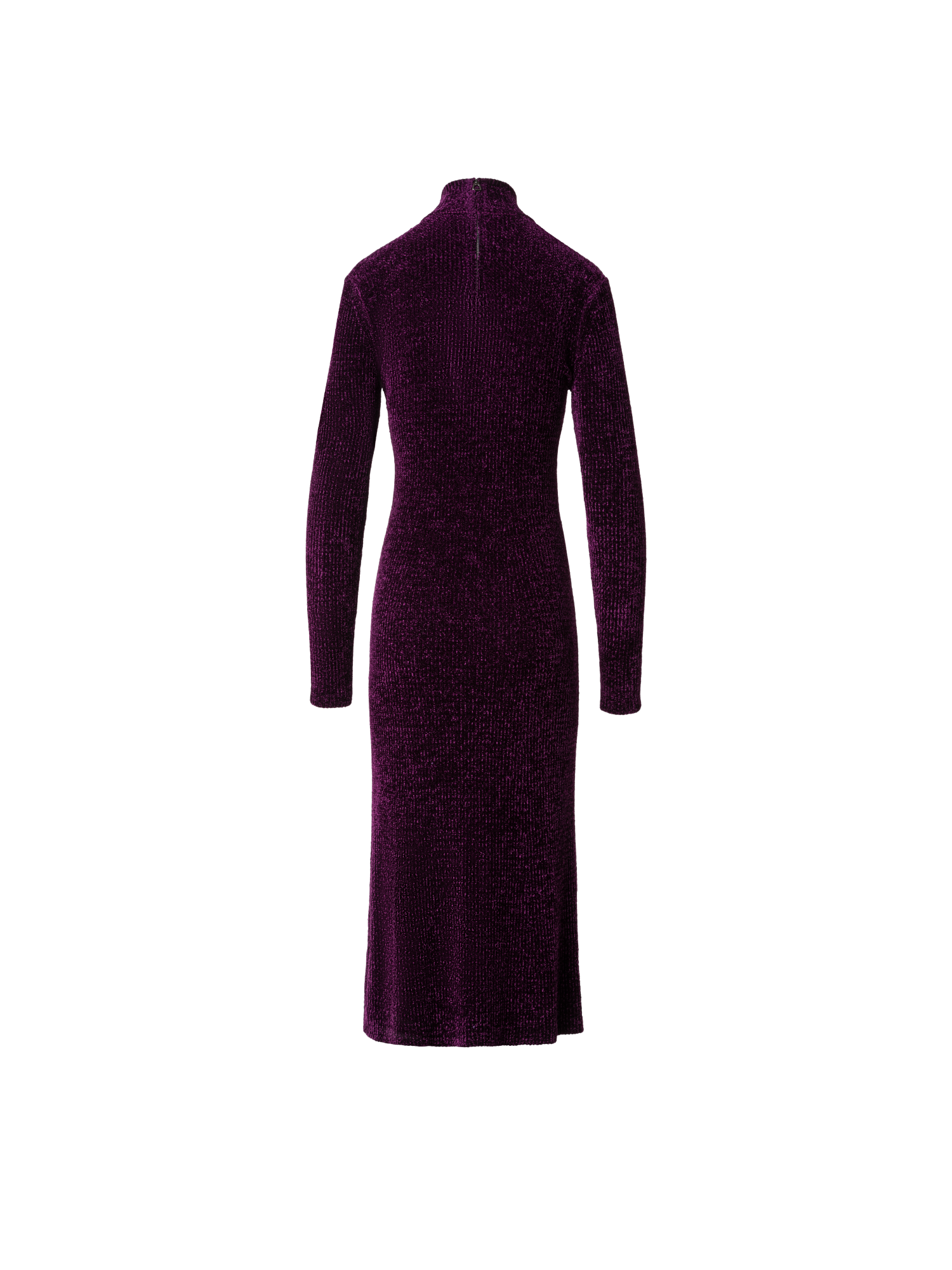 Designer Chenille-Ripp-Schlauchkleid mit langen Ärmeln - Violett