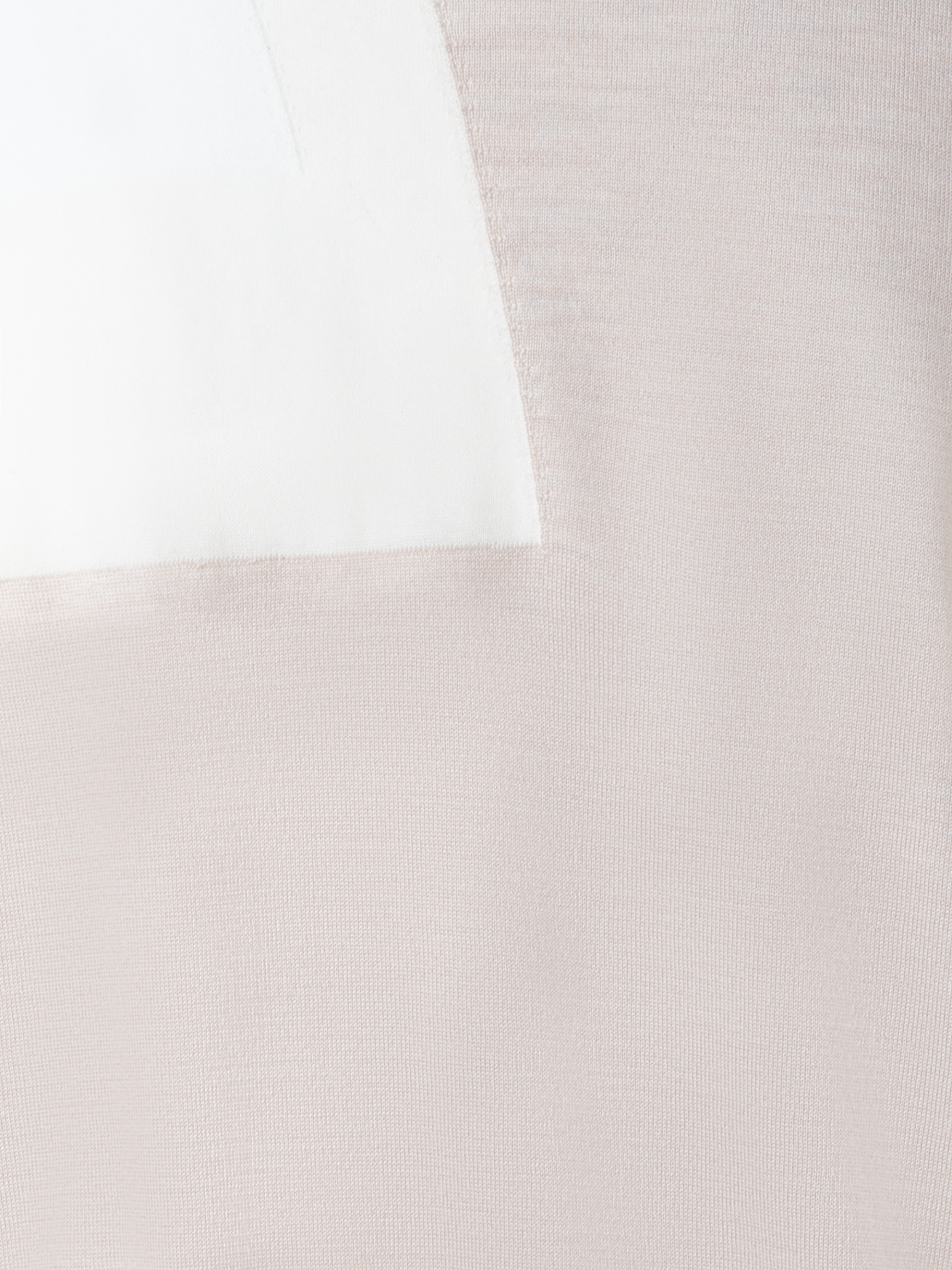 Designer Doppellagiger Intarsien-Kurzarmpullover - Bunt - Ecru - Beige - Weiss