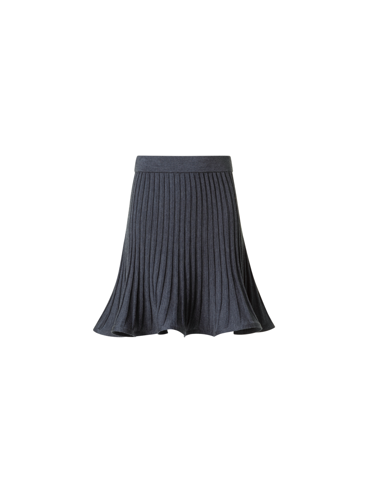 Designer Ausgestellter Merino Ripp Mini-Rock - Grau