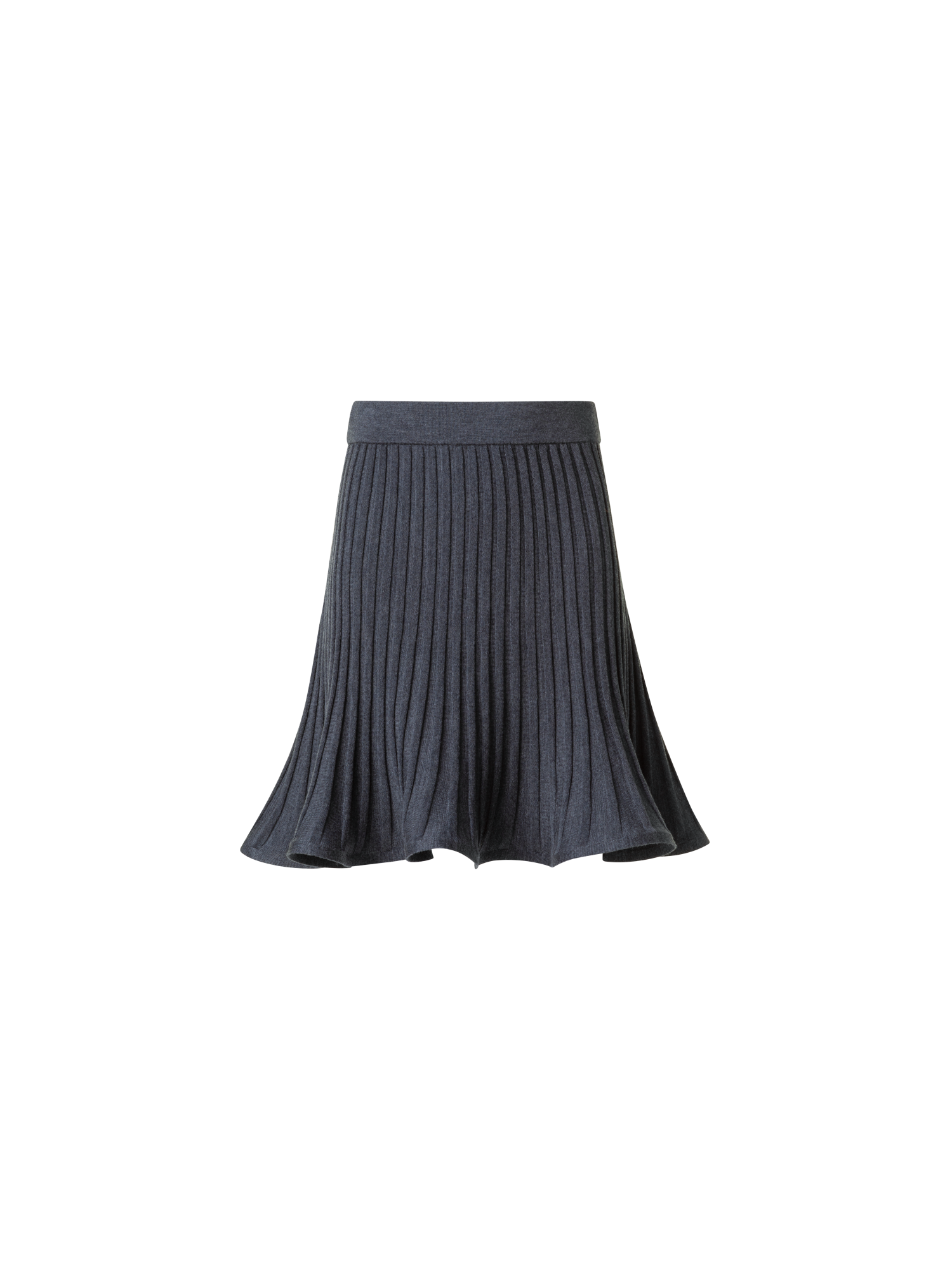 Designer Ausgestellter Merino Ripp Mini-Rock - Grau