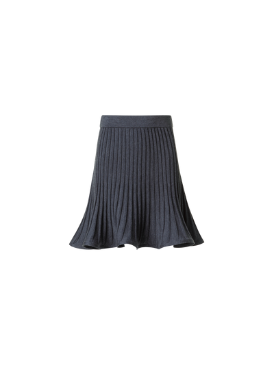 Designer Ausgestellter Merino Ripp Mini-Rock - Grau