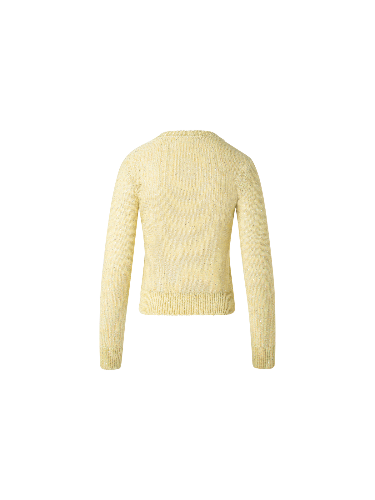 Designer Leinen-Baumwoll-Pullover mit Mikro-Pailletten - Gelb