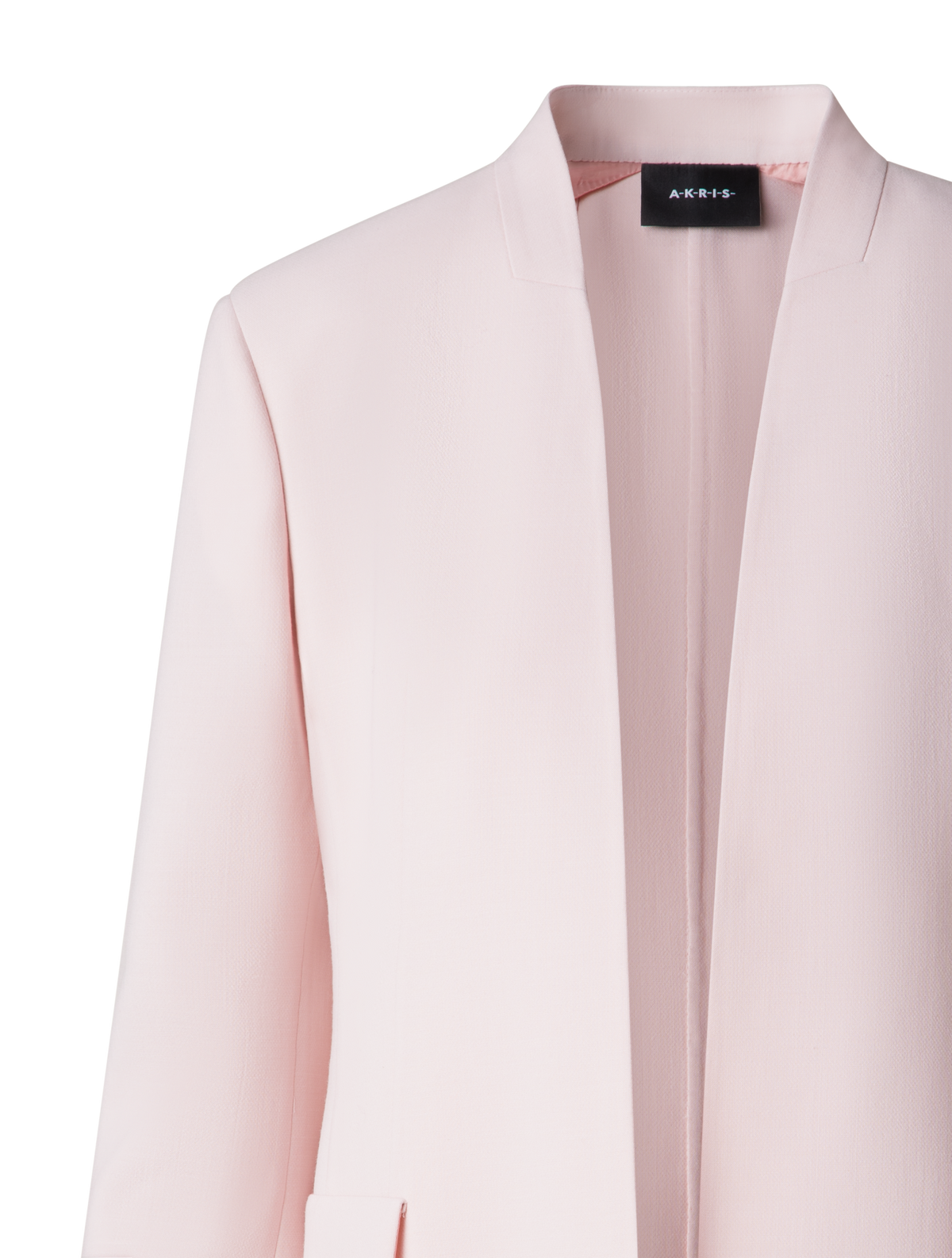 Designer Langer Blazer aus Woll-Doubleface - Rosa