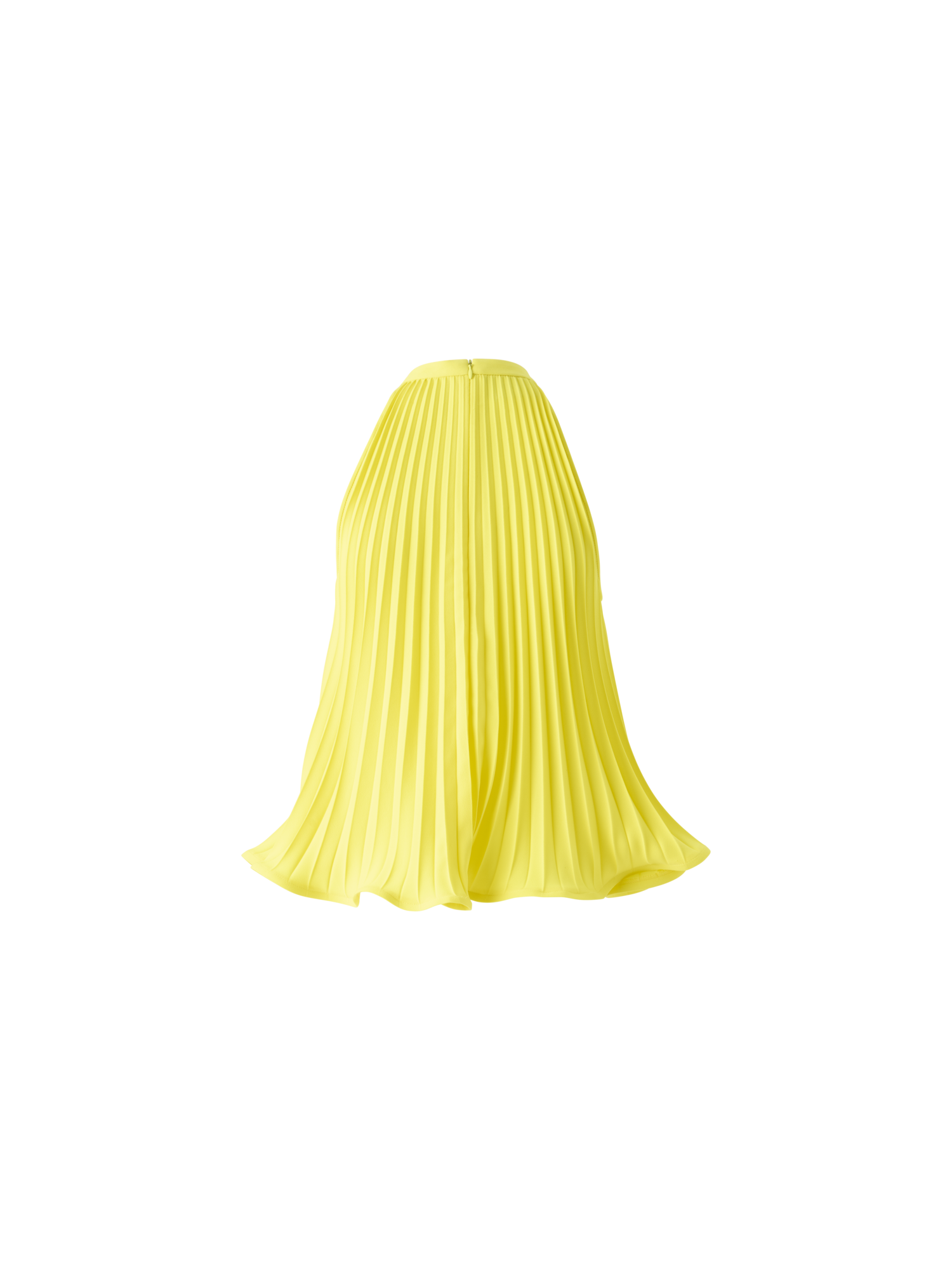 Designer Plissiertes Neckholder-Top aus Crêpe - Gelb