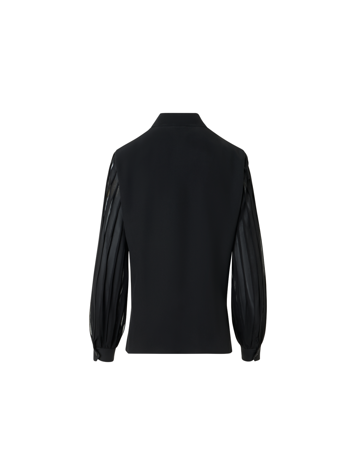 Designer Seidenbluse mit Schleifenärmeln - Schwarz