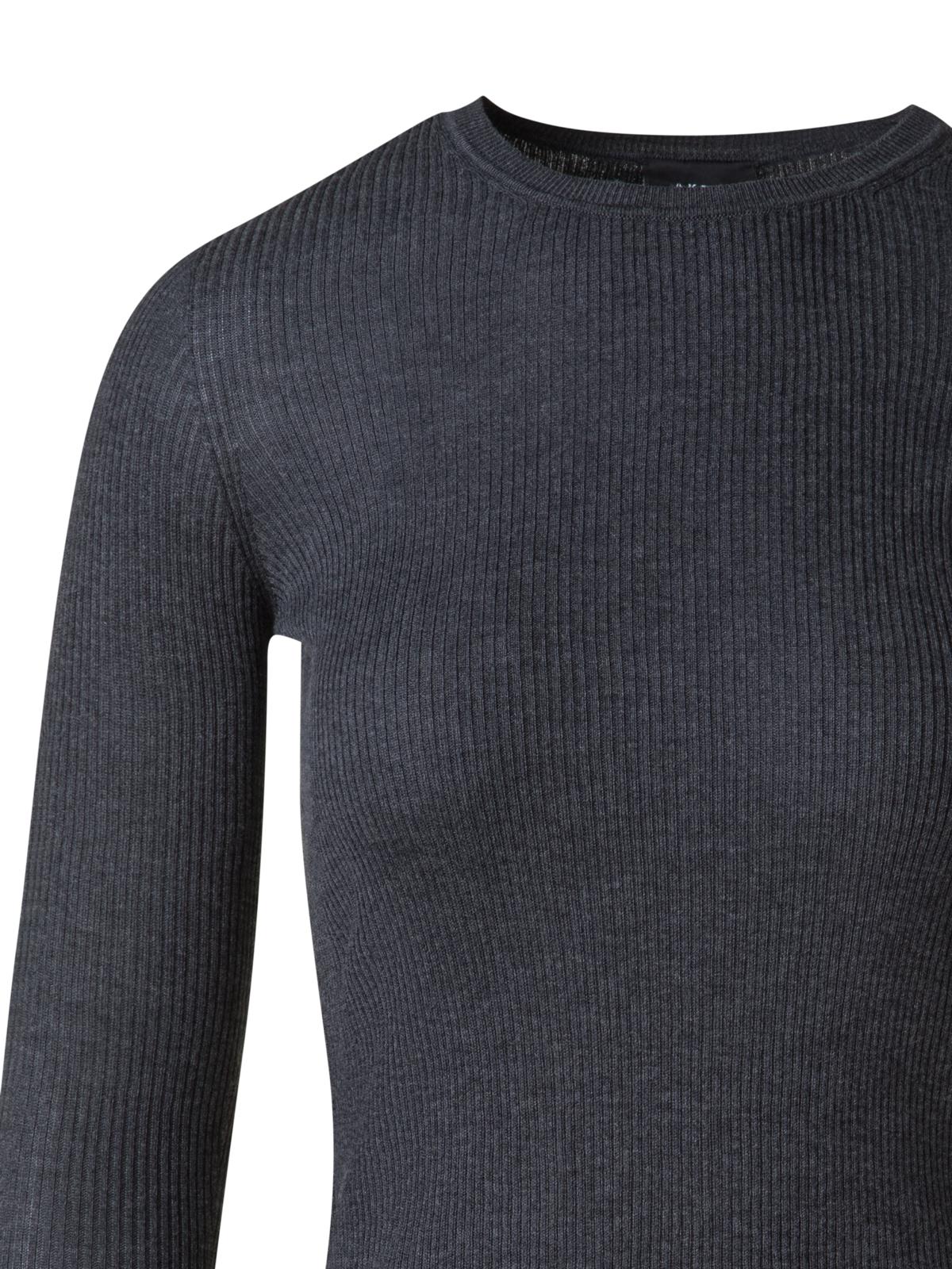 Designer Nahtloser Strickpullover aus Seiden-Baumwolle - Grau