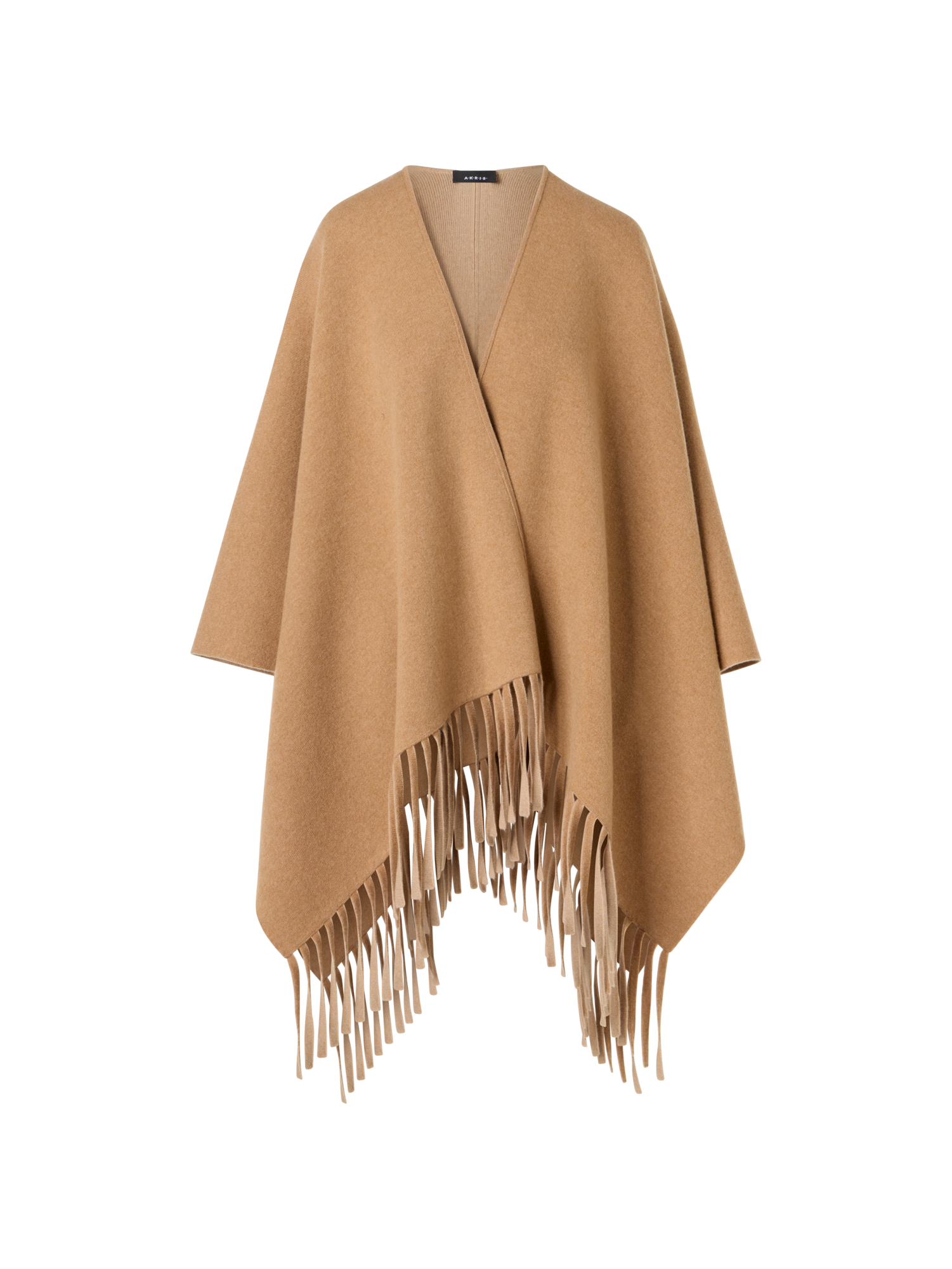 Designer Strickcape aus Kaschmir-Doubleface - Braun