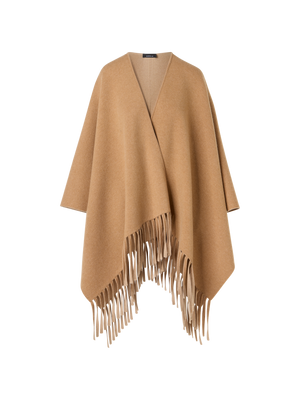 Designer Strickcape aus Kaschmir-Doubleface - Braun