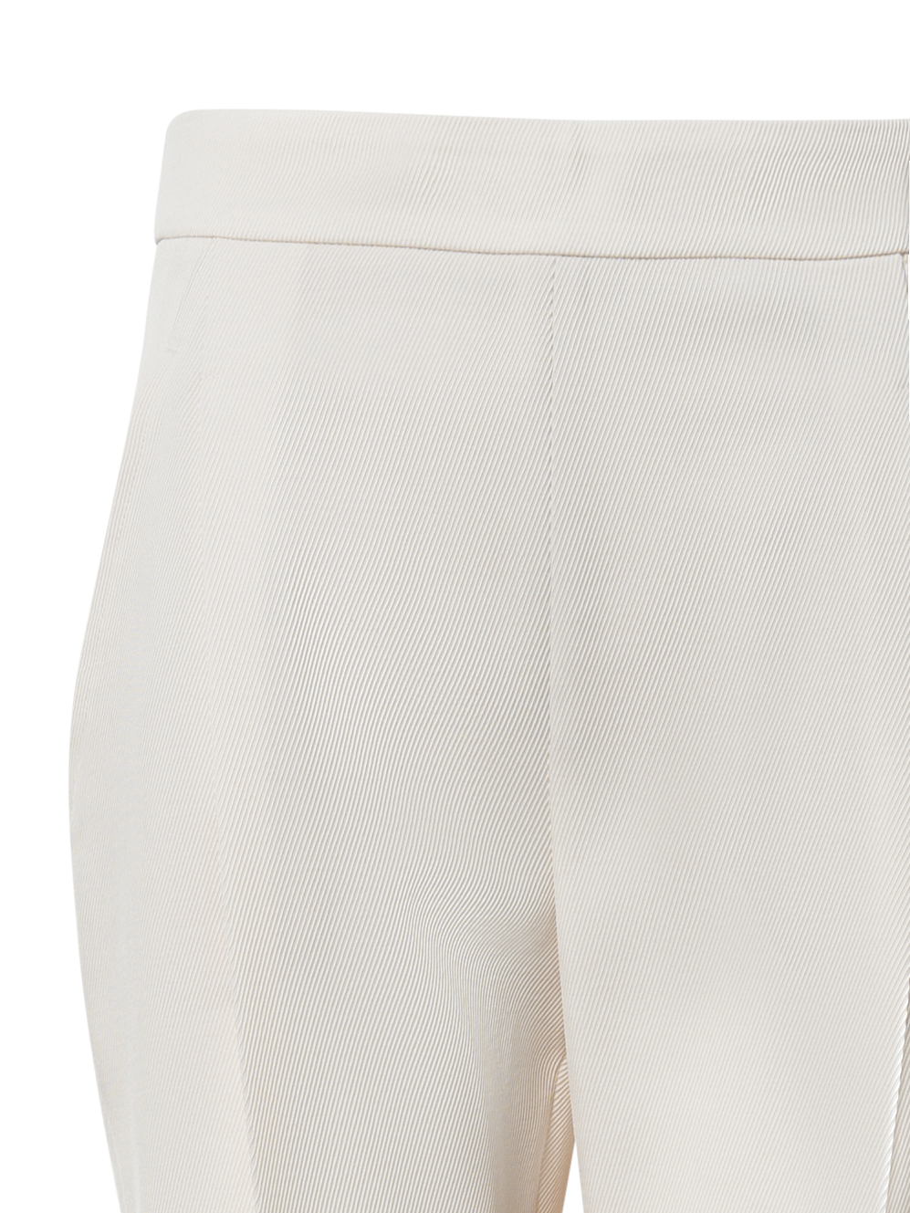 Designer Tapered gefaltete Hose aus Wolltrikotin - Ecru - Weiss
