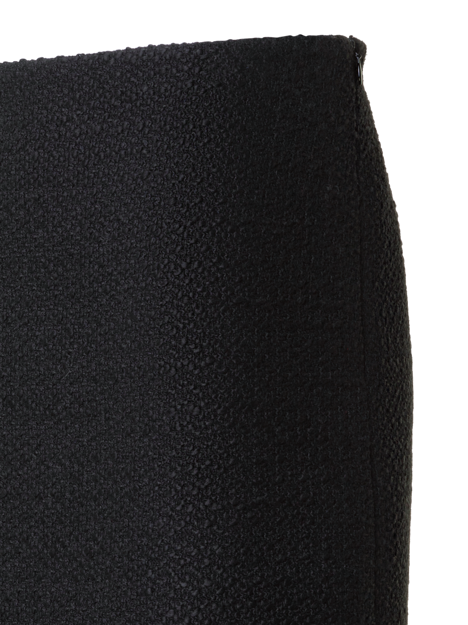 Designer Tweed Bouclé Fransen Saum Minirock - Schwarz