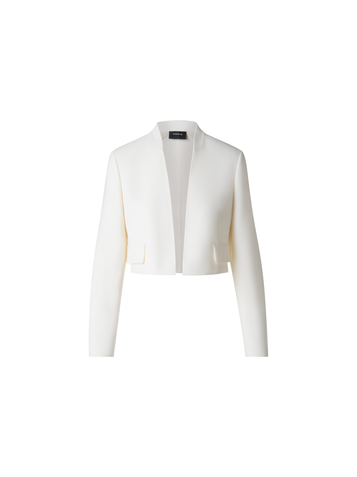 Designer Kurze Jacke aus Woll-Doubleface - Ecru - Weiss