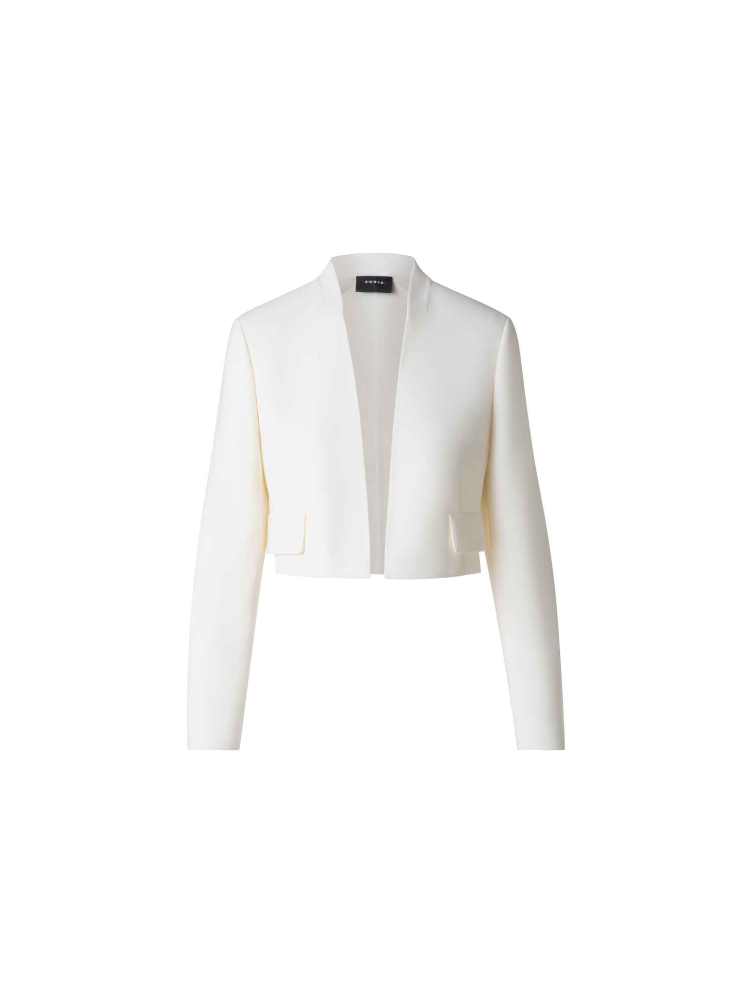 Designer Kurze Jacke aus Woll-Doubleface - Ecru - Weiss
