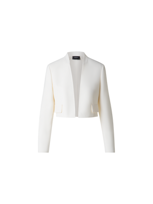 Designer Kurze Jacke aus Woll-Doubleface - Ecru - Weiss