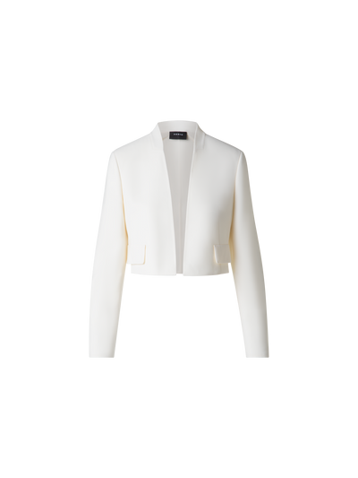 Designer Kurze Jacke aus Woll-Doubleface - Ecru - Weiss