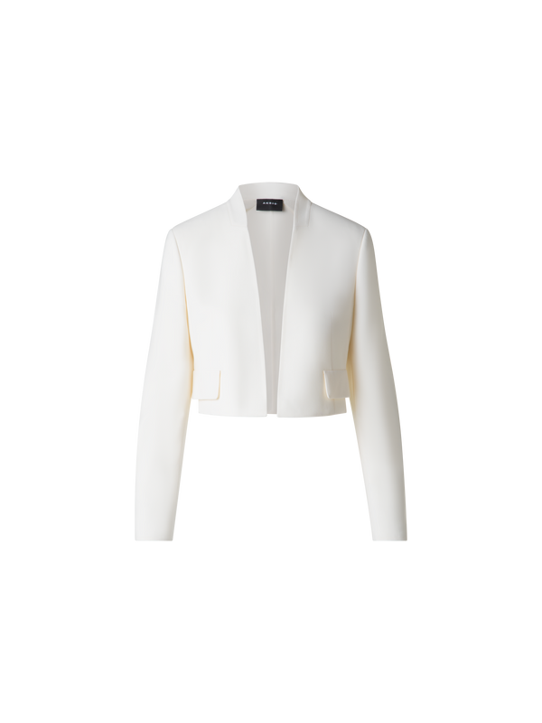 Designer Kurze Jacke aus Woll-Doubleface - Ecru - Weiss