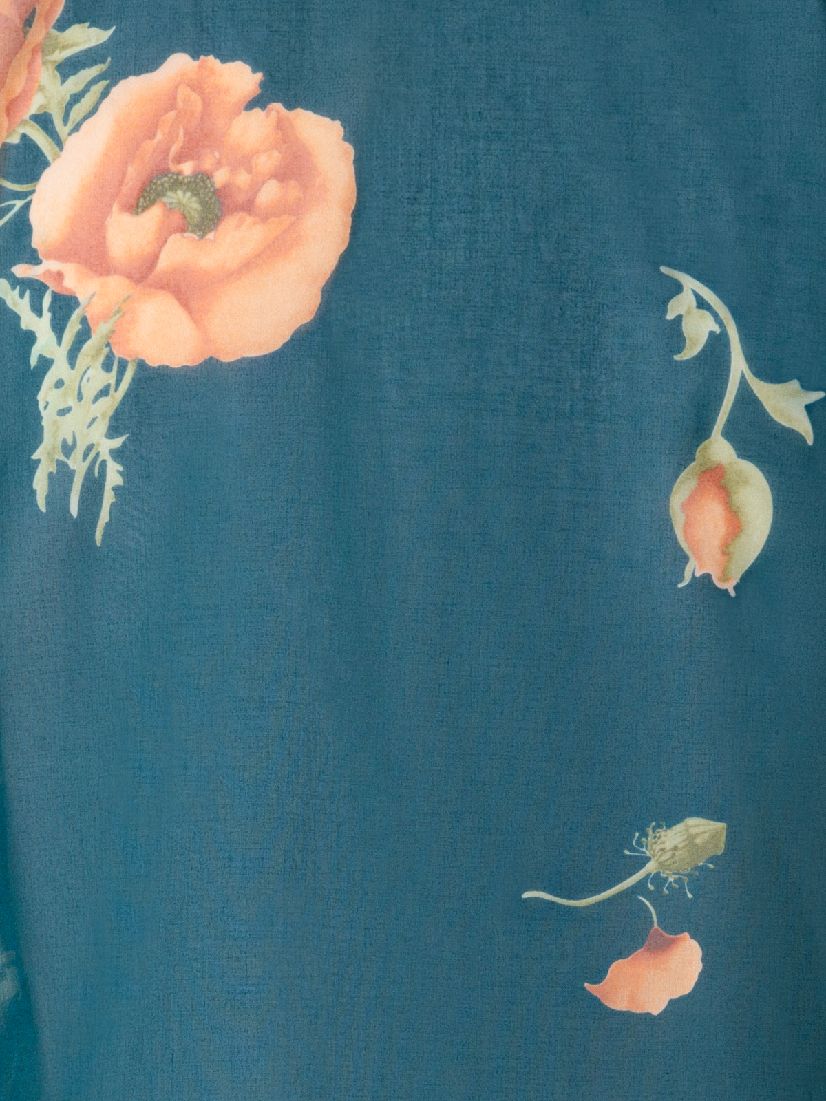 Designer Baumwoll-Tunika-Bluse mit Anemone Druck - Grün - Bunt