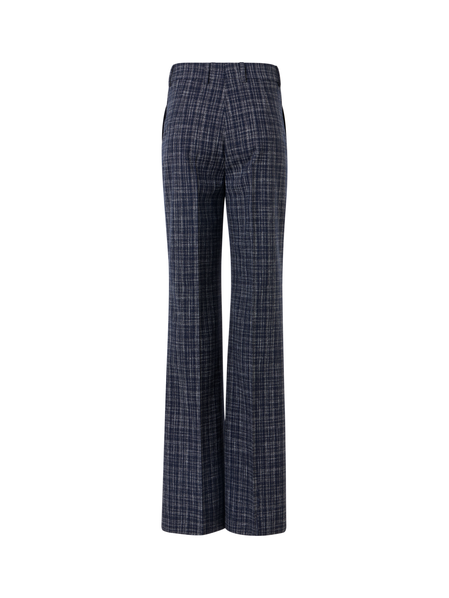 Designer Florine Weite Gerade Hose aus Woll-Viskose-Mischgewebe - Dunkelblau