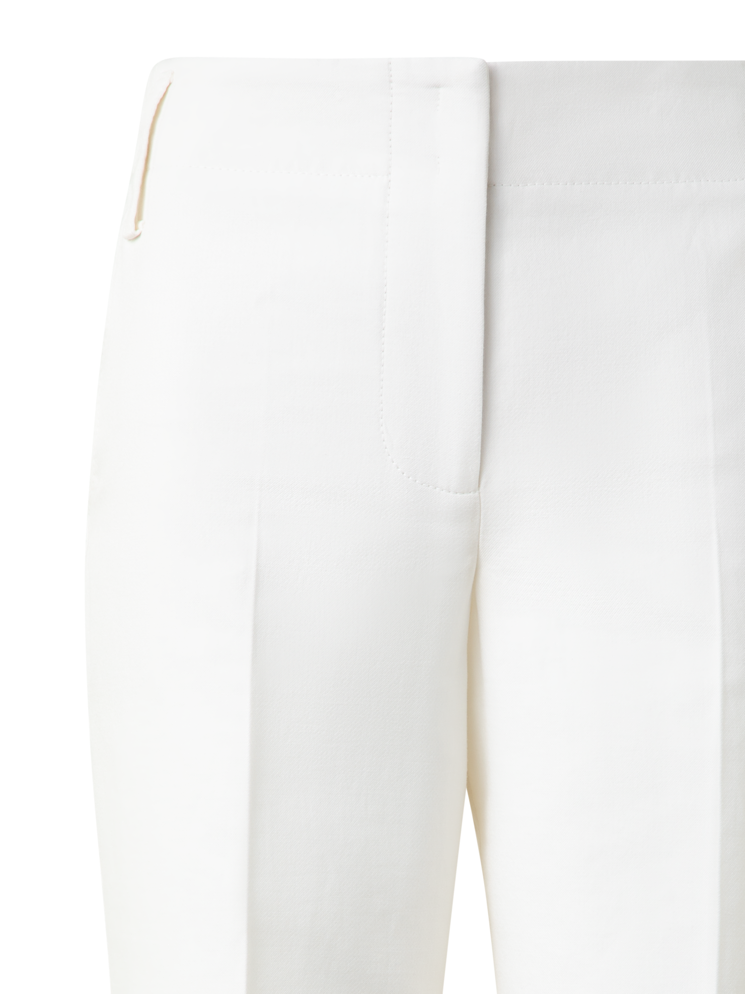 Designer Tapered Hose aus Baumwoll-Seiden-Doubleface - Ecru - Weiss