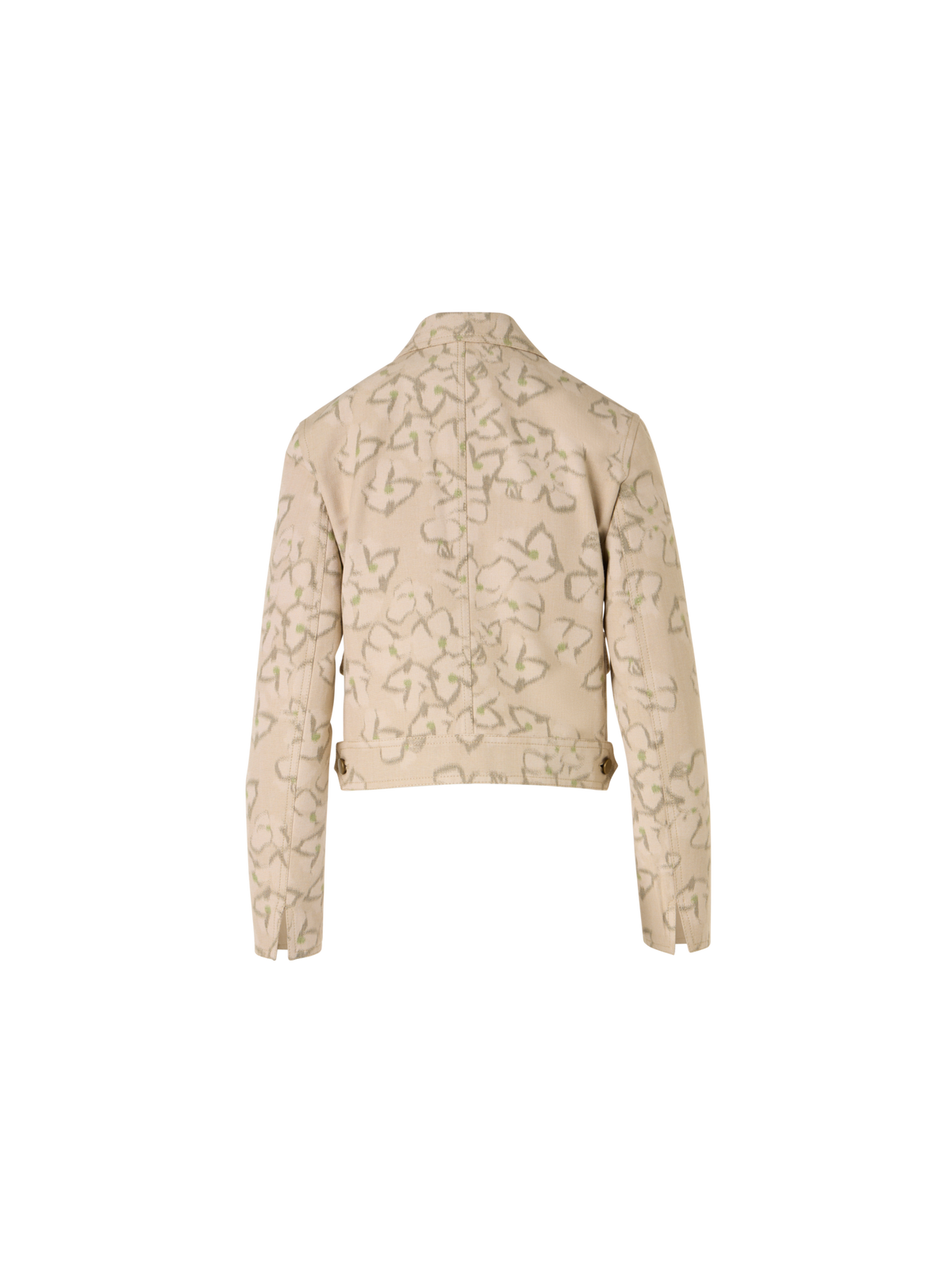 Designer Boxy-Jacke mit Ikat Flower Print - Beige