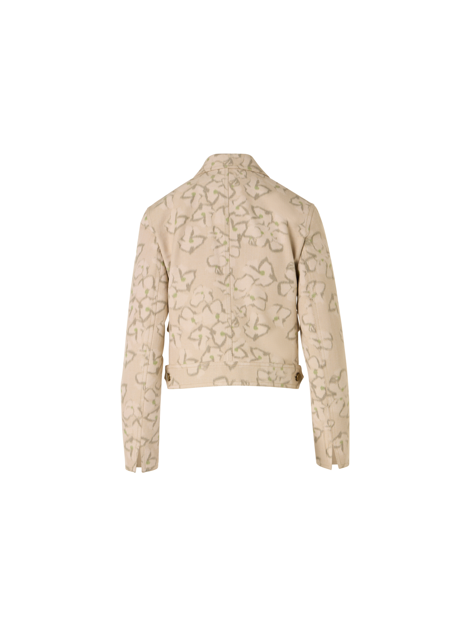 Designer Boxy-Jacke mit Ikat Flower Print - Beige