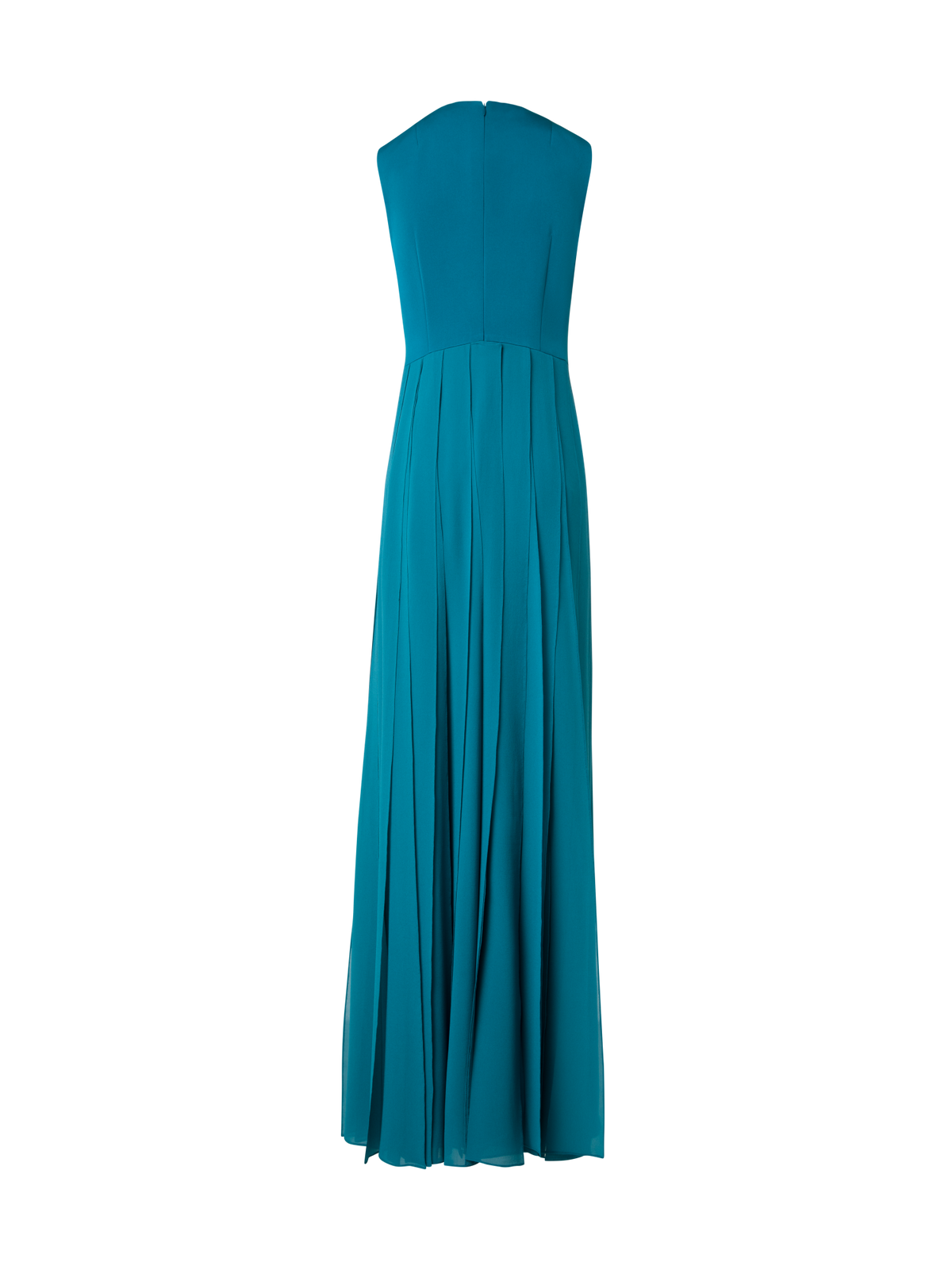 Designer Langes Seidenkleid mit losen Bändern - Blau