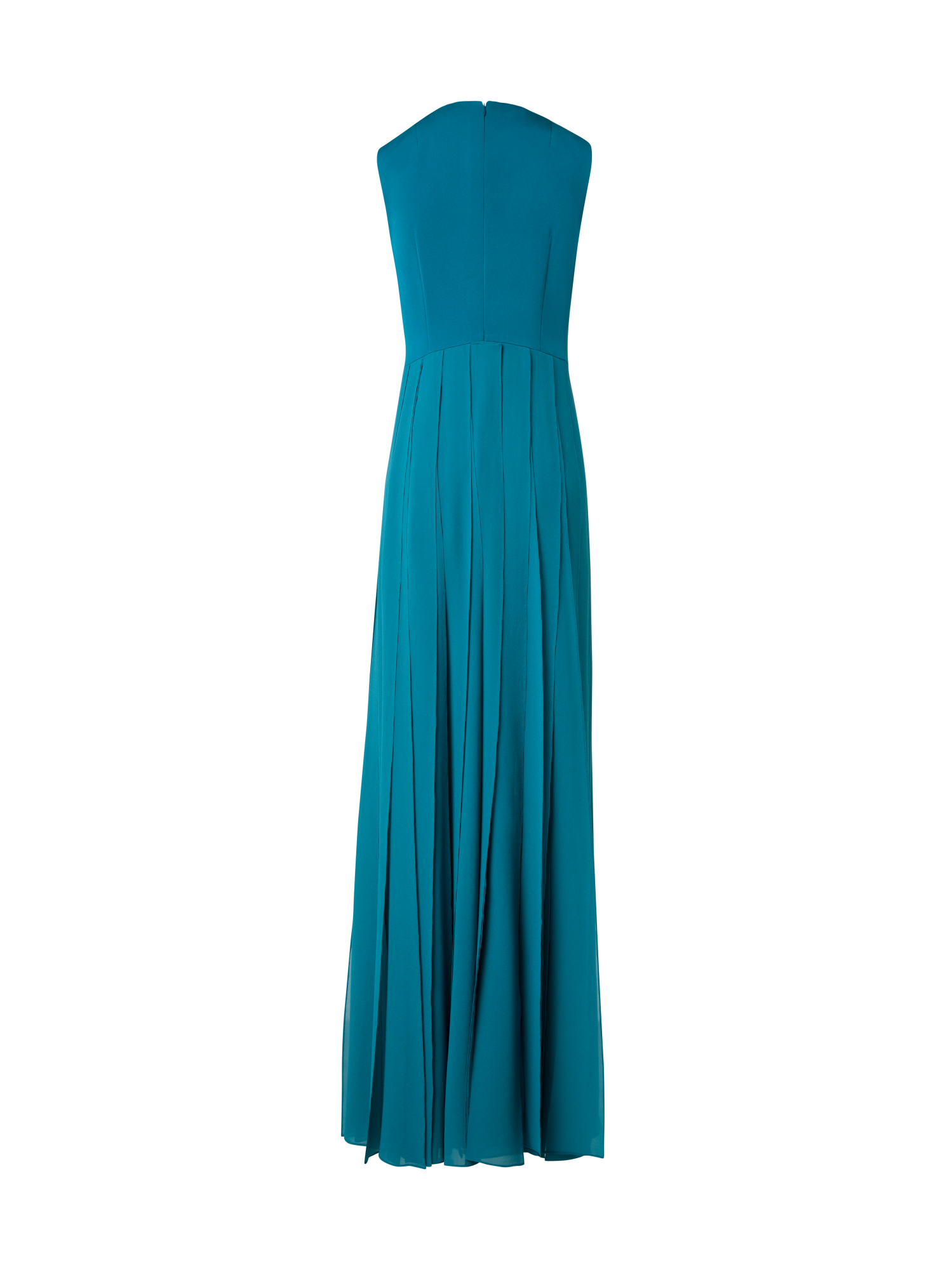 Designer Langes Seidenkleid mit losen Bändern - Blau