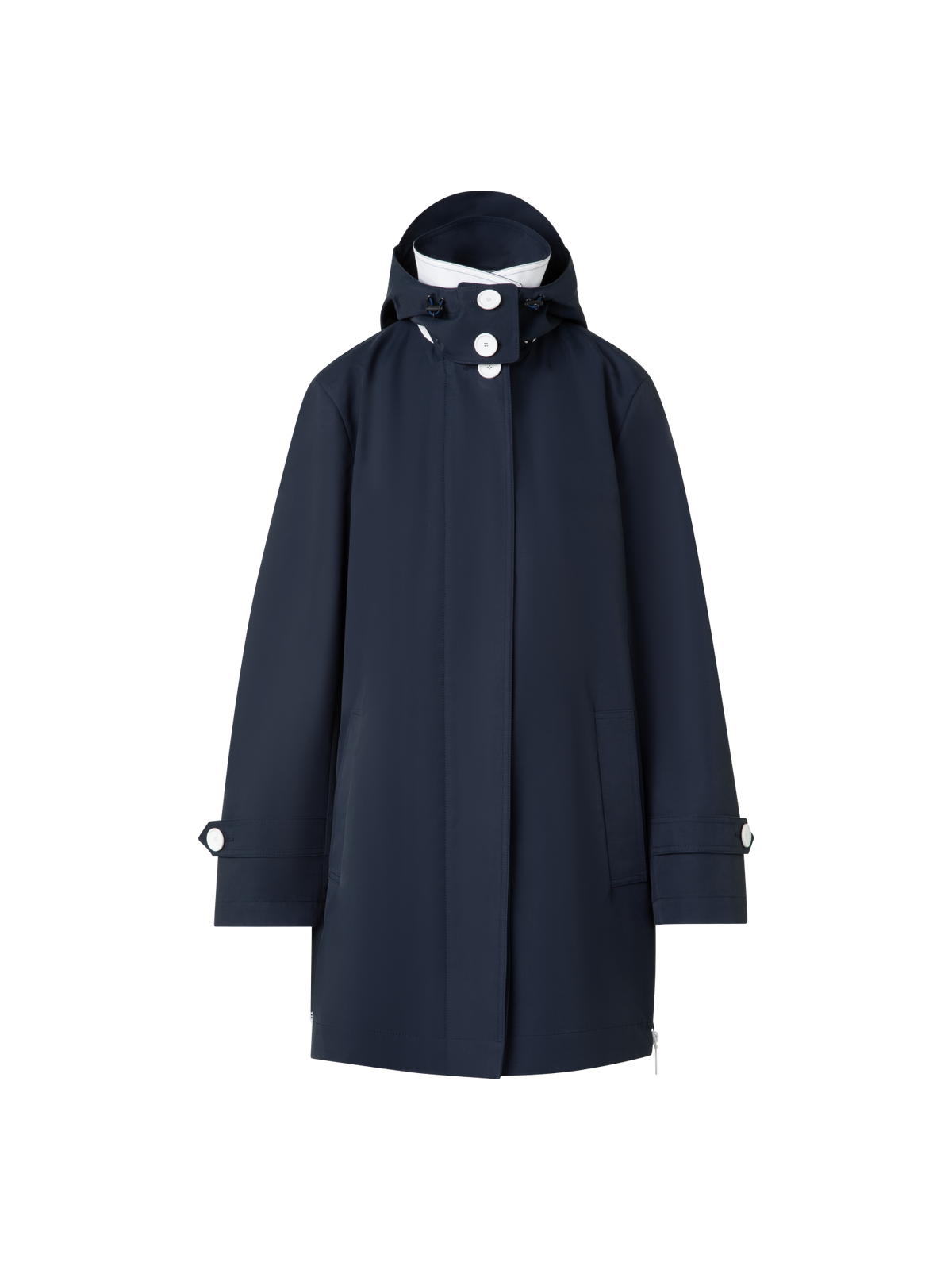 Designer Wasserabweisender Parka mit abnehmbarer Kapuze - Dunkelblau - Blau