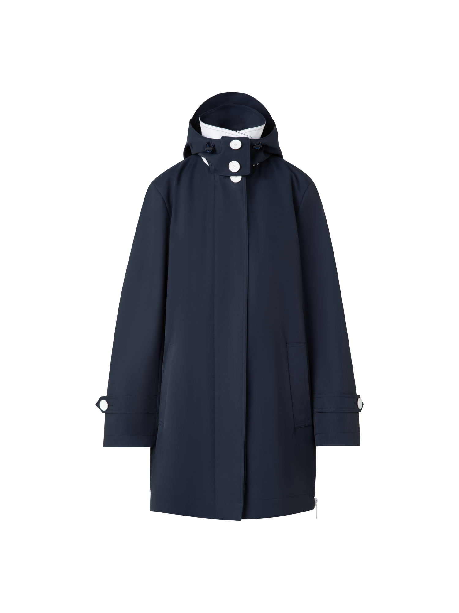 Designer Wasserabweisender Parka mit abnehmbarer Kapuze - Dunkelblau - Blau