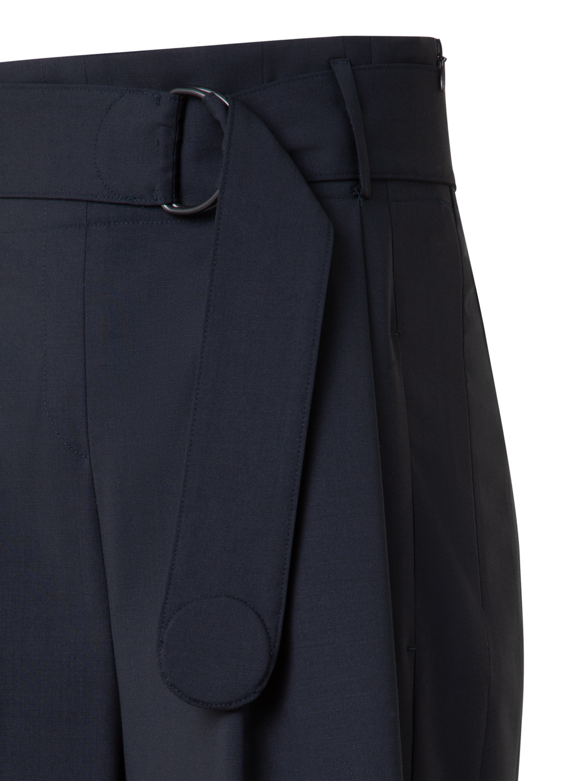 Designer Weite Bermudashorts aus Cool Wool - Dunkelblau