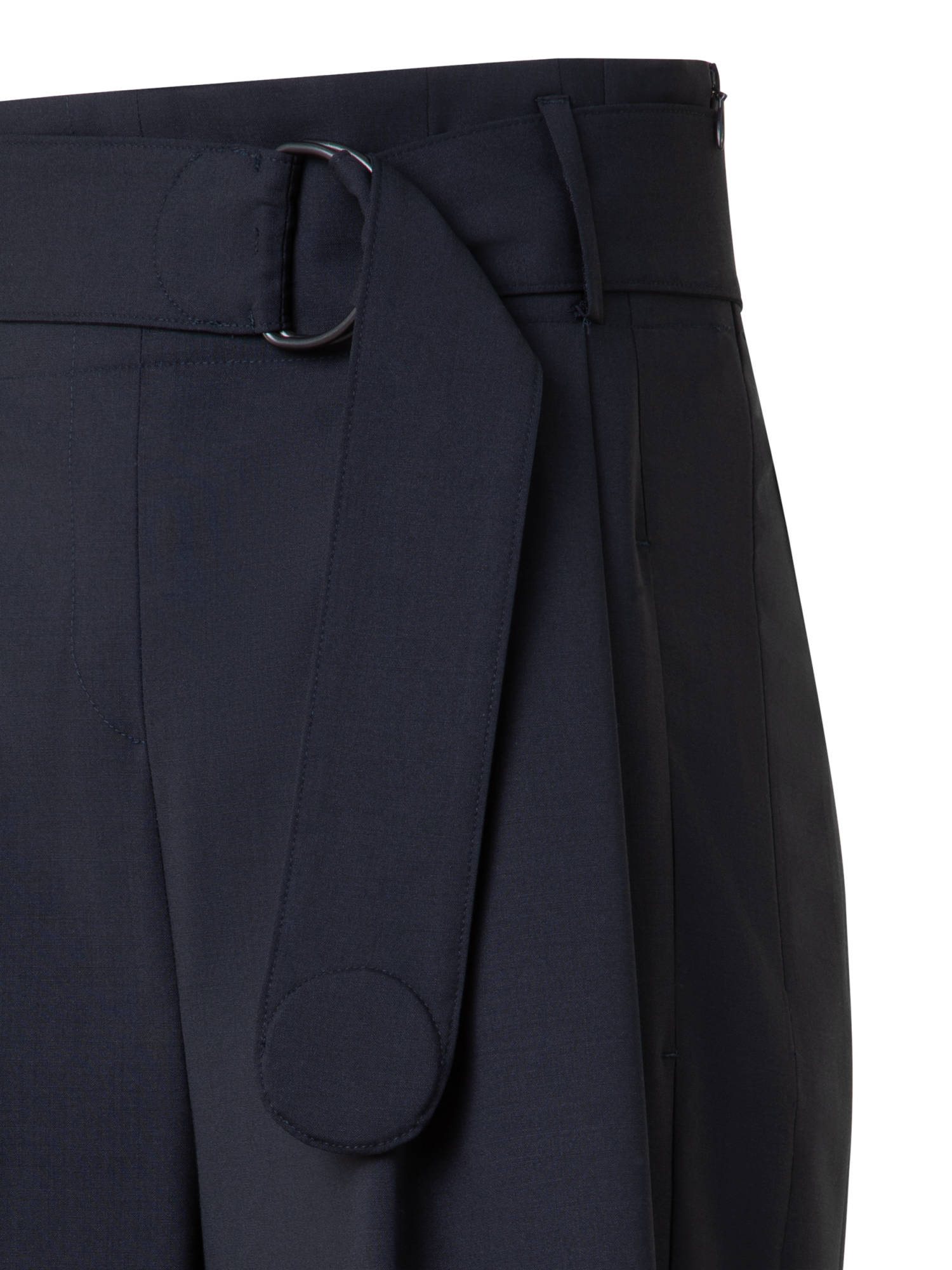 Designer Weite Bermudashorts aus Cool Wool - Dunkelblau