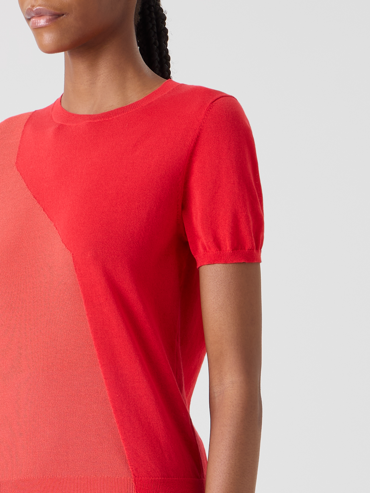 Designer Pullover aus Seidenbaumwolle mit High-Plains-Intarsie - Rot