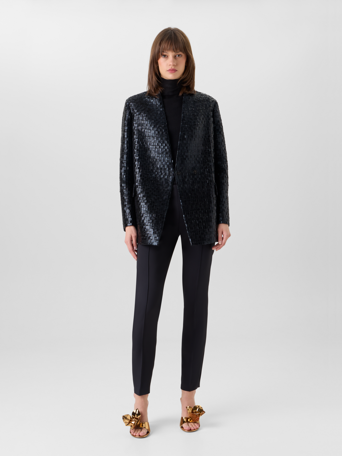 Designer Grobstrick-Pullover aus Yakwolle - Schwarz 