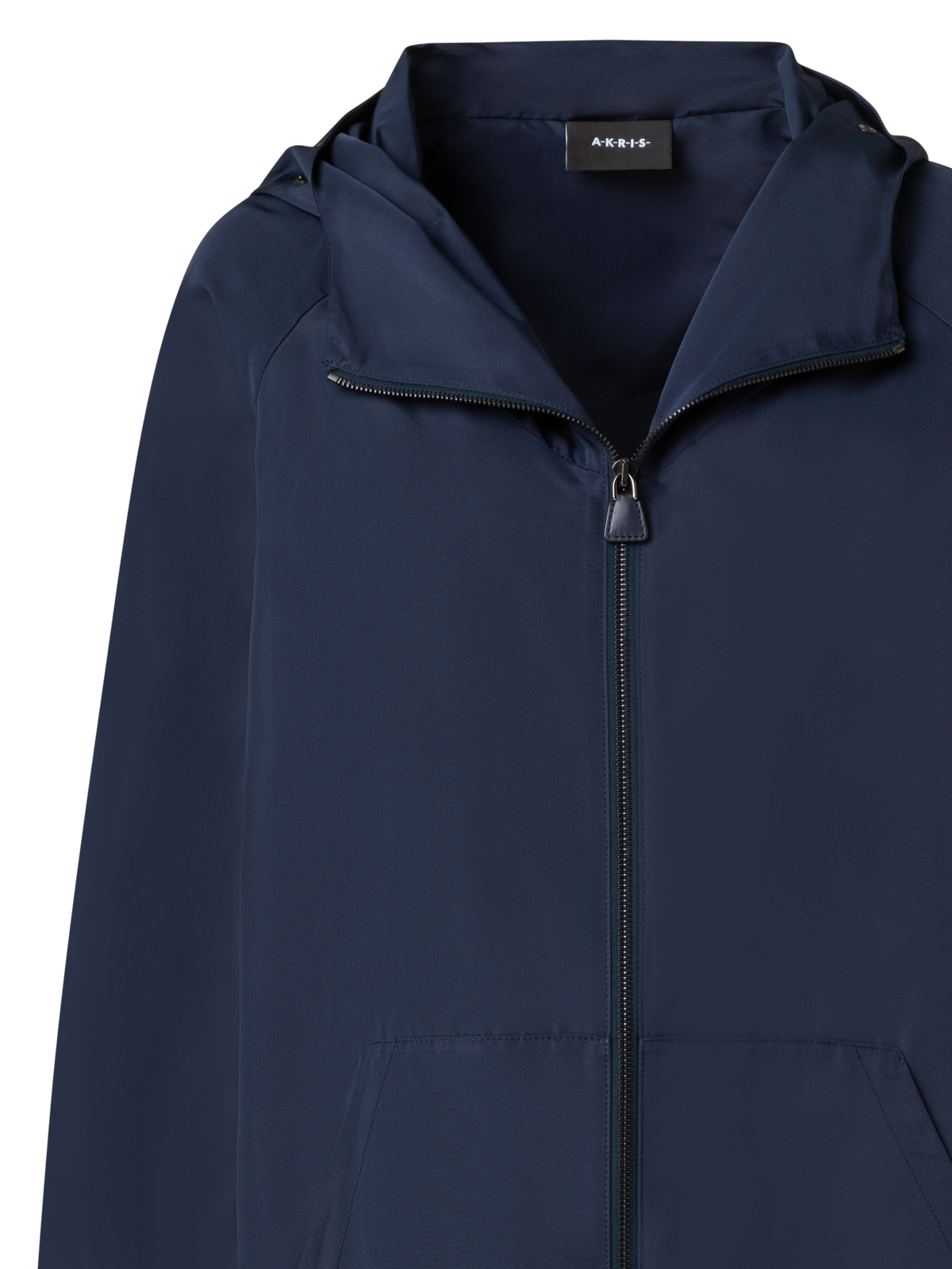 Designer Parka aus wasserabweisendem Seidentaft - Dunkelblau - Blau