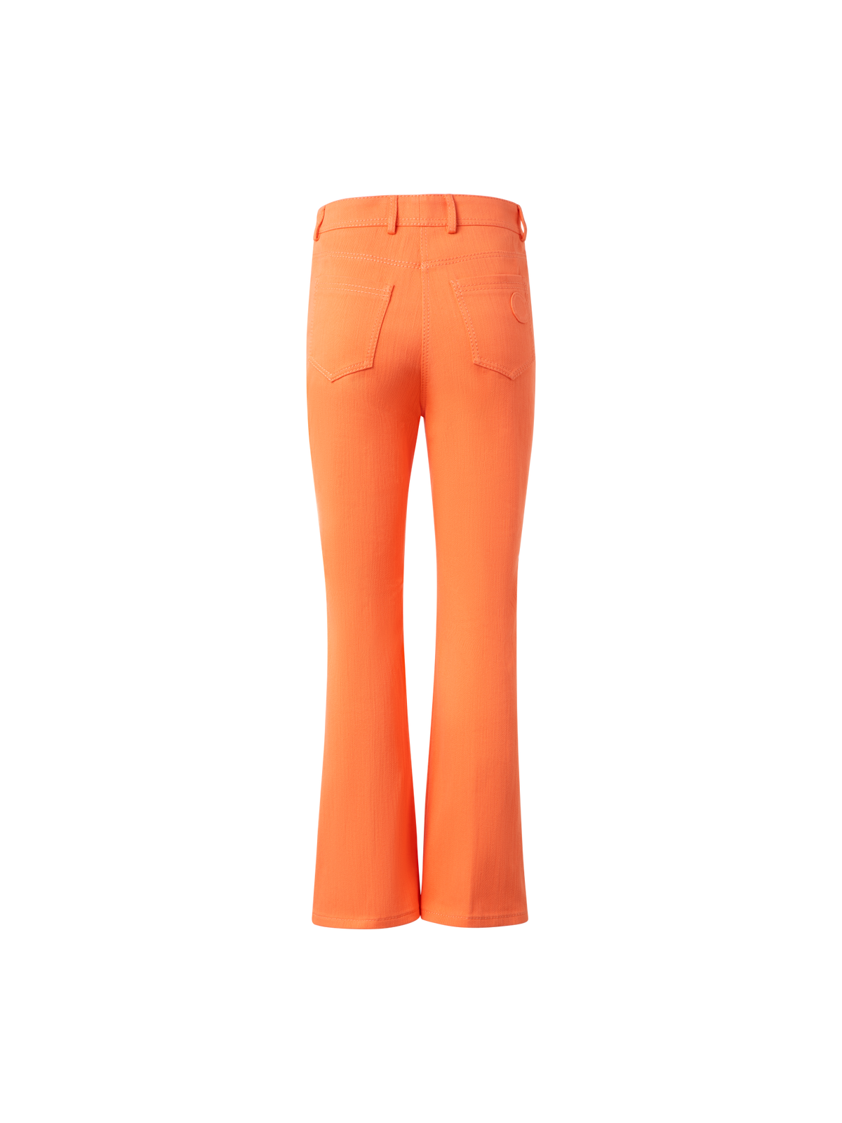 Designer Cropped Schlaghose aus Baumwoll-Denim-Stretch - Orange