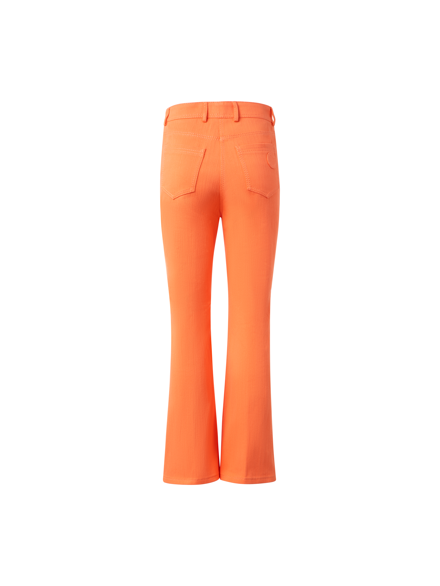 Designer Cropped Schlaghose aus Baumwoll-Denim-Stretch - Orange