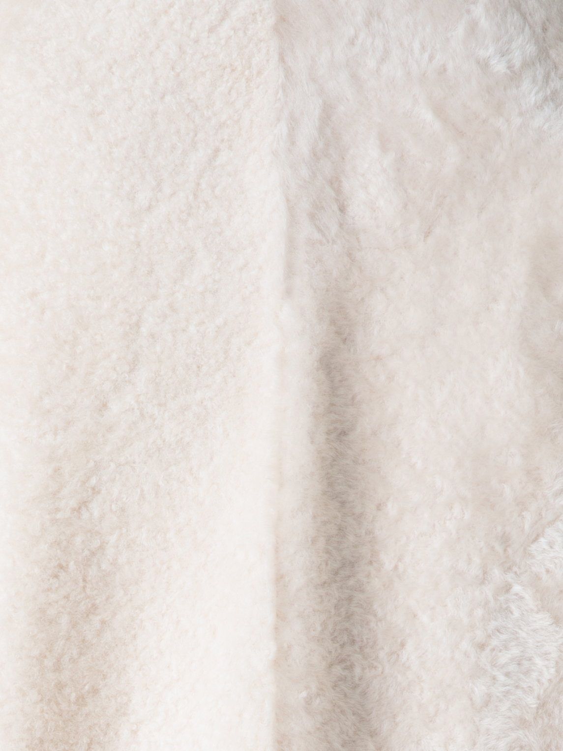 Designer Shearling Jacke in A-Linie - Ecru - Weiss