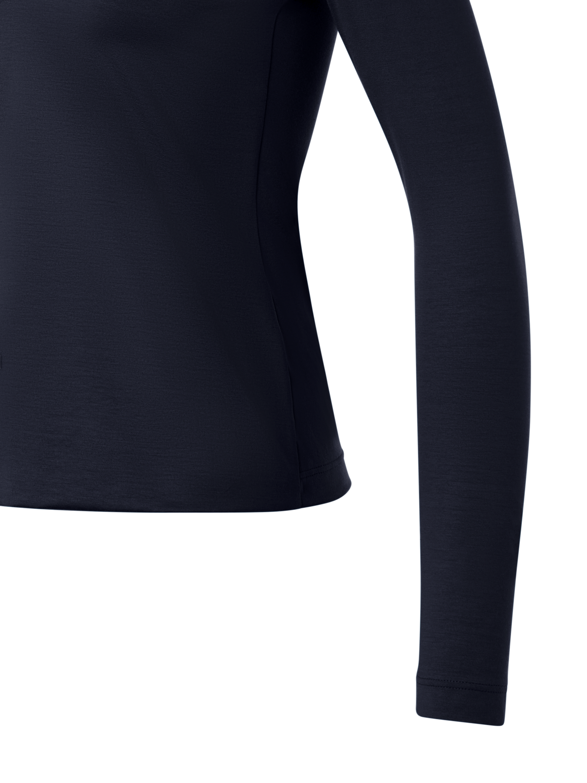 Designer Bluse aus Baumwoll-Stretch-Jersey mit V-Ausschnitt - Dunkelblau