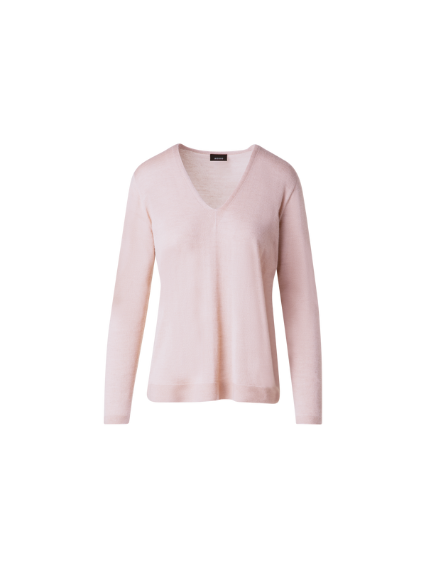 Designer Nahtloser Strickpullover aus Kaschmir und Seide - Rosa