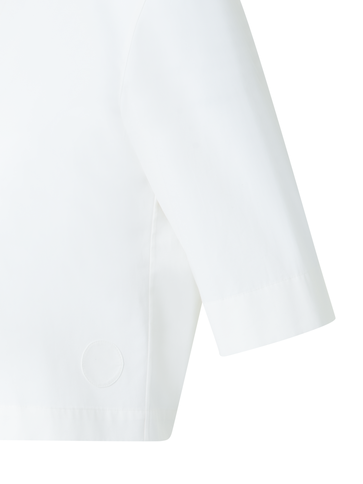 Designer Kurzärmelige Bluse aus Baumwolle - Ecru - Weiss