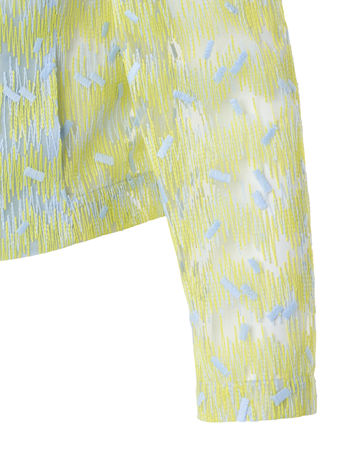 Designer Bikerjacke aus Tüll mit Scribble-Dot-Stickerei