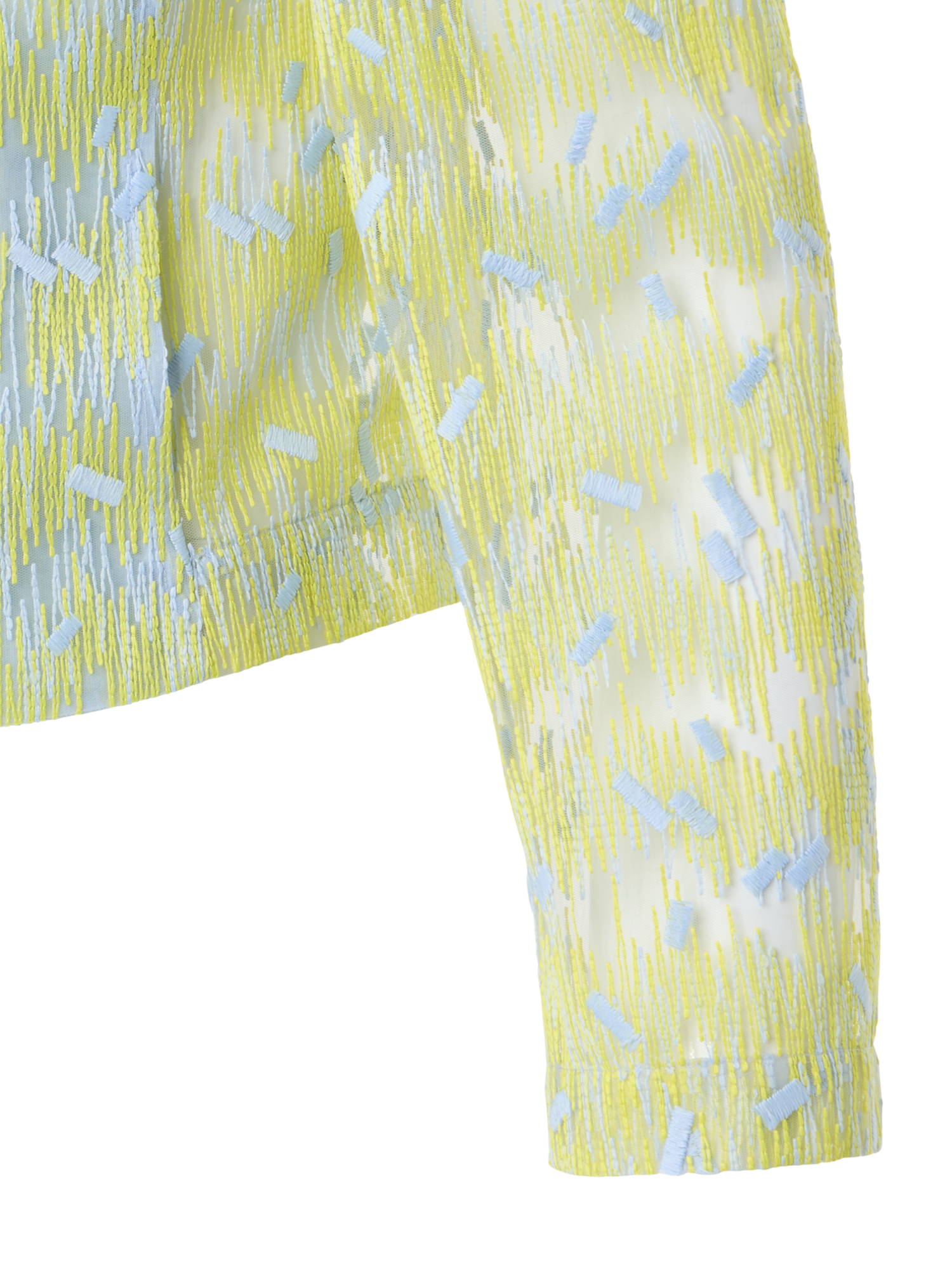 Designer Bikerjacke aus Tüll mit Scribble-Dot-Stickerei