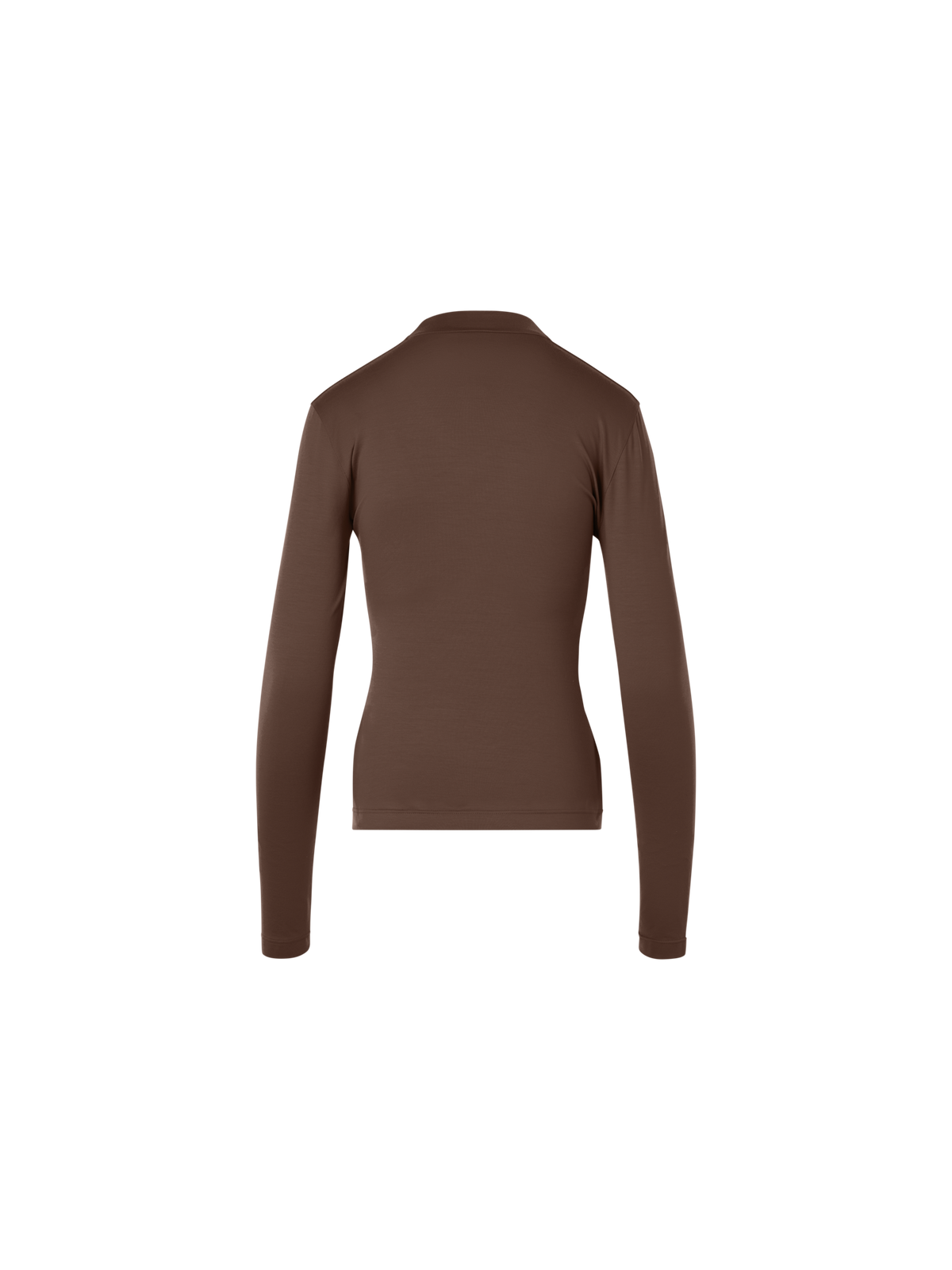 Designer T-Shirt aus Baumwoll-Stretch-Jersey mit V-Ausschnitt - Braun