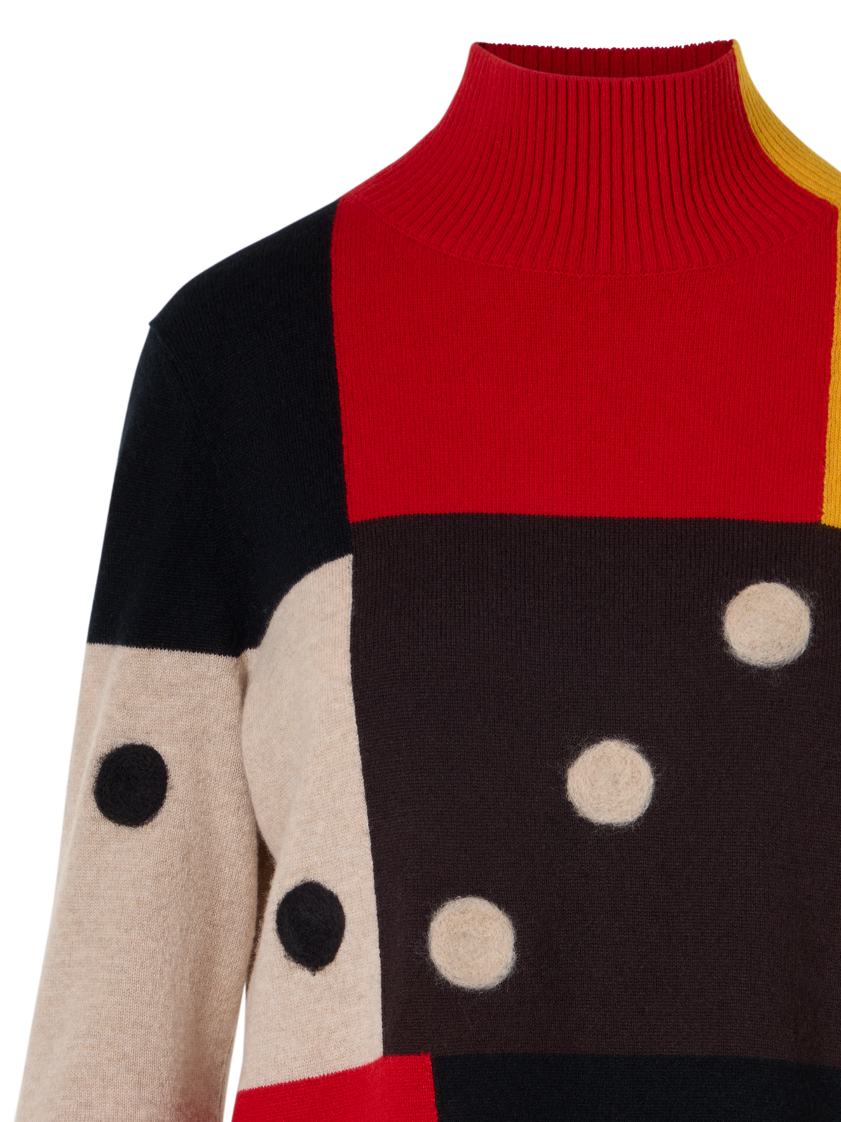 Designer Wolle-Kaschmir Pullover mit Dice Intarsia - Bunt