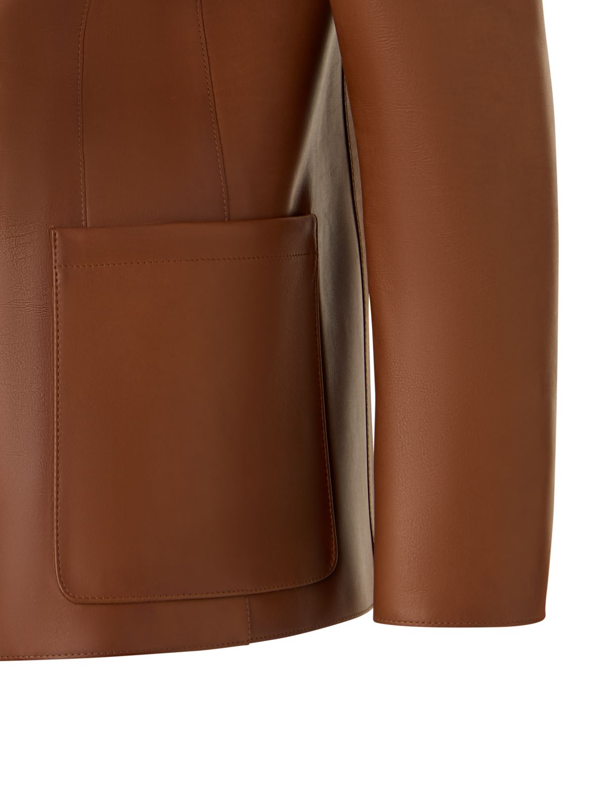 Designer Lässiger Einreiher-Blazer aus Nappaleder - Braun