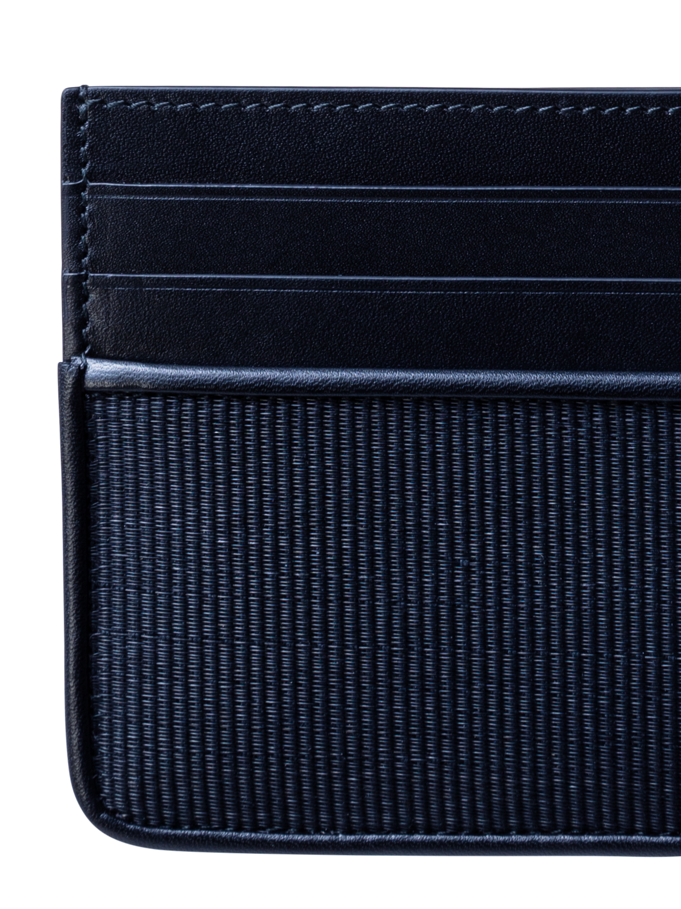 Designer Kartenetui aus Rosshaar und Leder - Dunkelblau - Blau