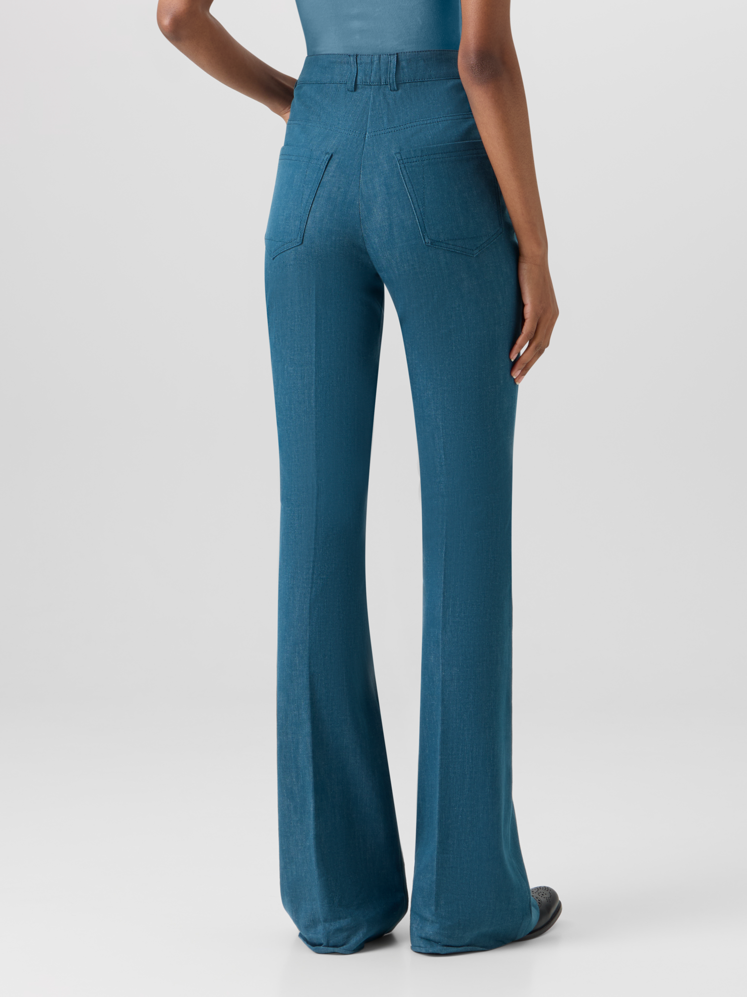 Designer Farid Bootcut Hose aus Stretch-Baumwoll-Denim - Blau 