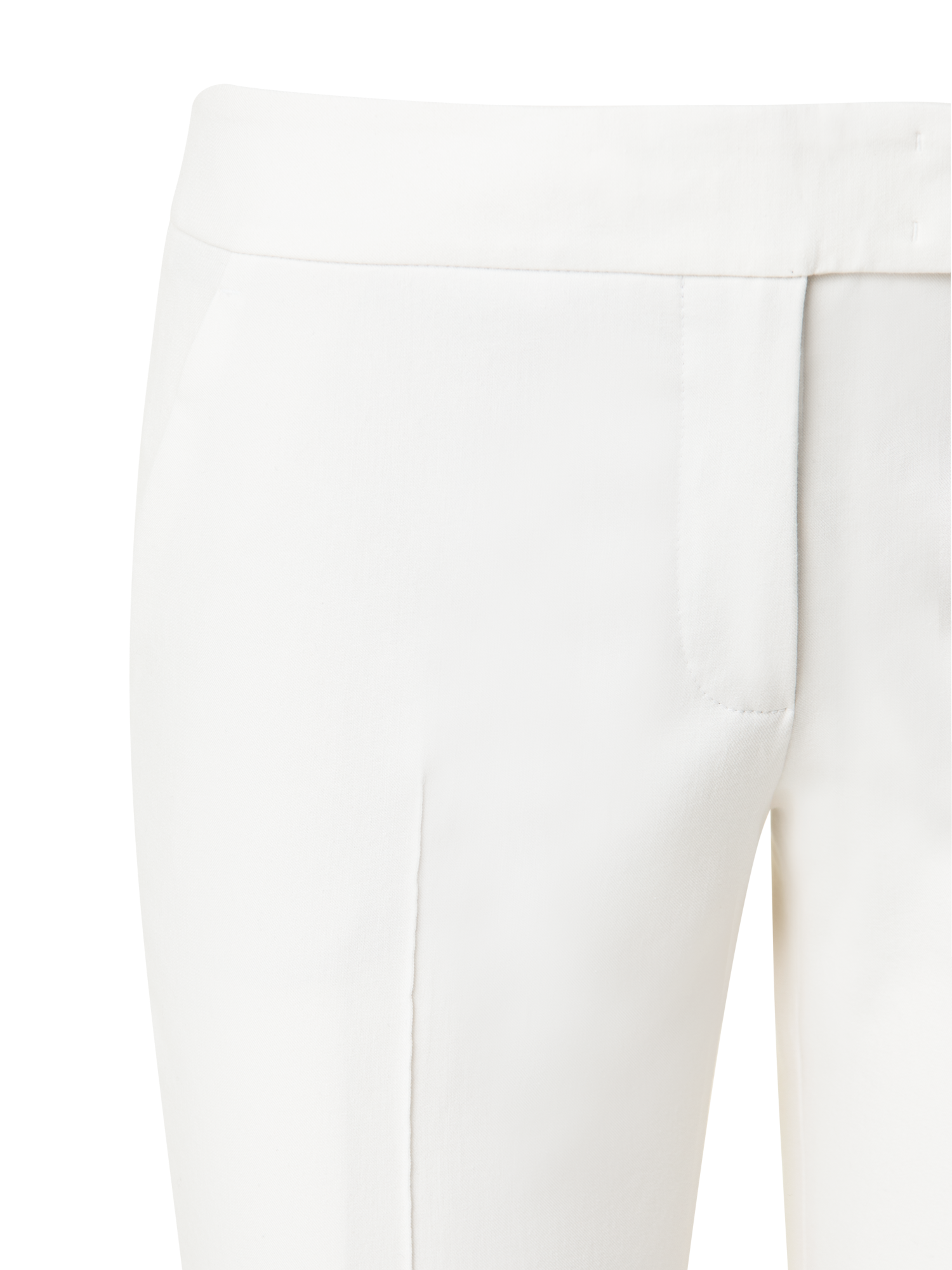 Designer Cropped Slim Hose aus Baumwoll-Stretch - Ecru - Weiss
