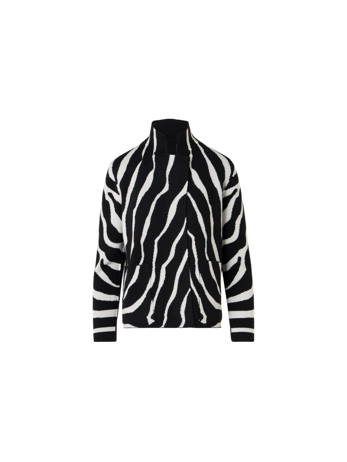 Designer Strickjacke aus Kaschmir-Doubleface - Schwarz