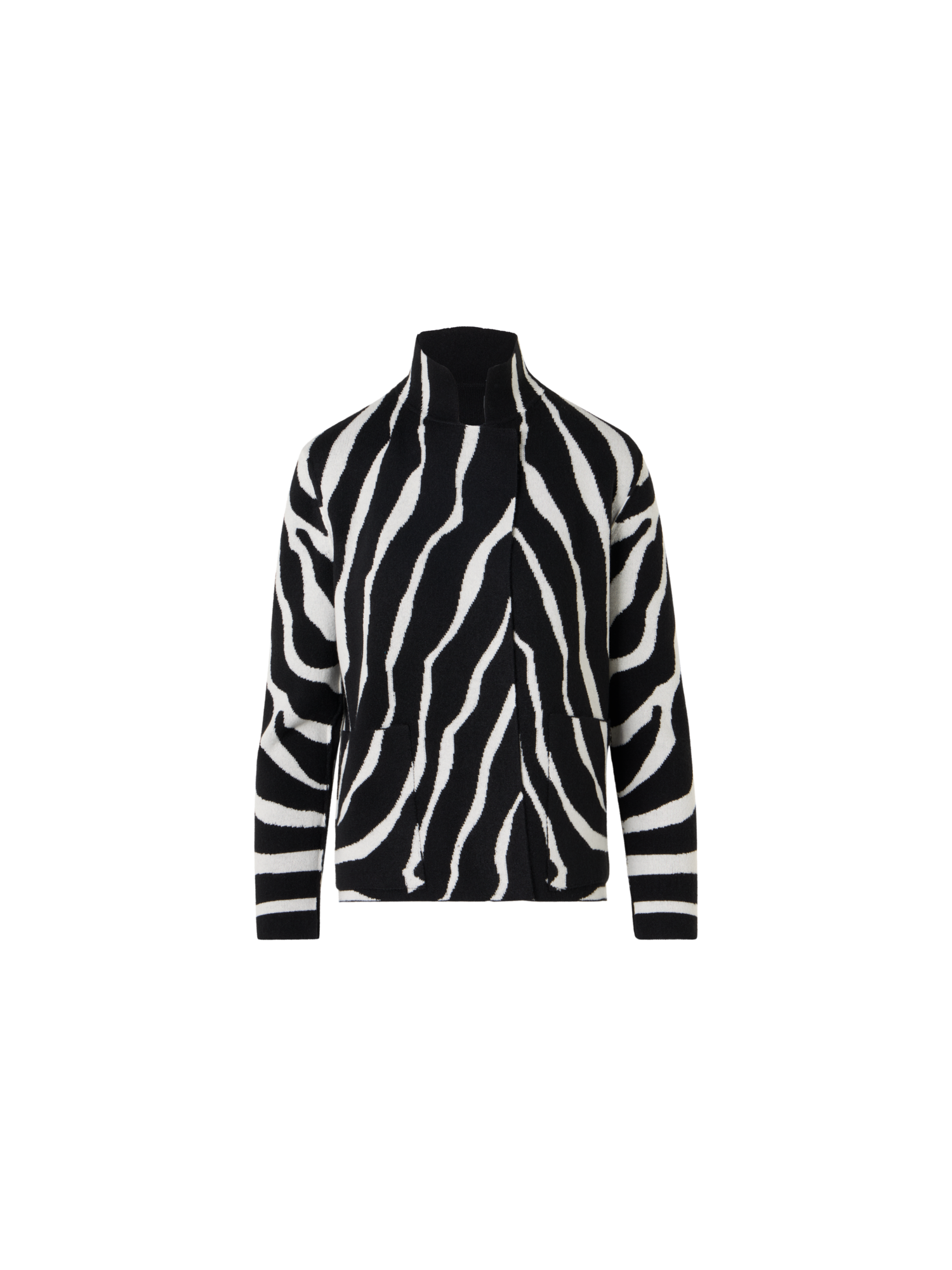 Designer Strickjacke aus Kaschmir-Doubleface - Schwarz
