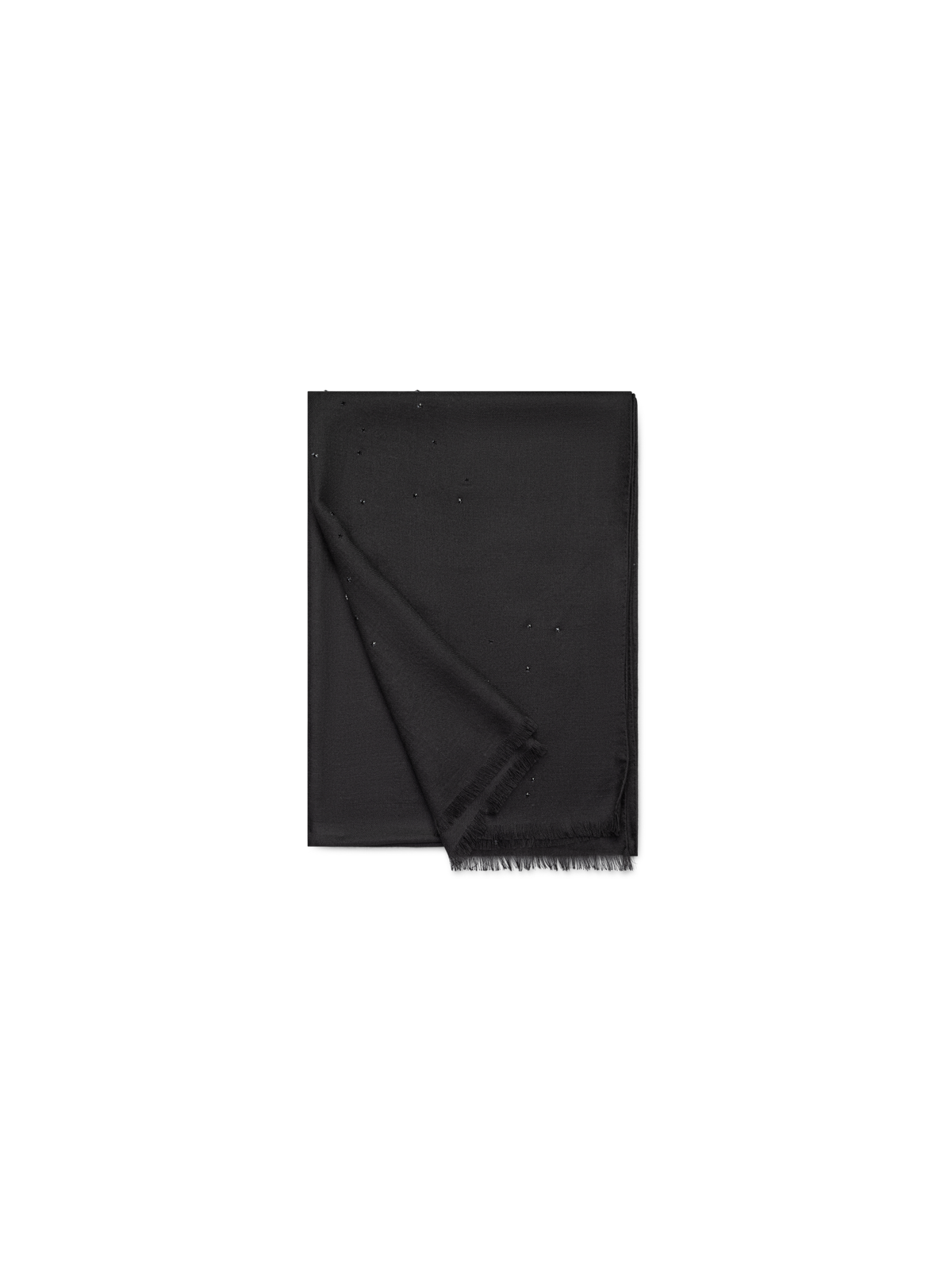 Designer Schal aus Kaschmir-Seide mit Kristallen - Schwarz